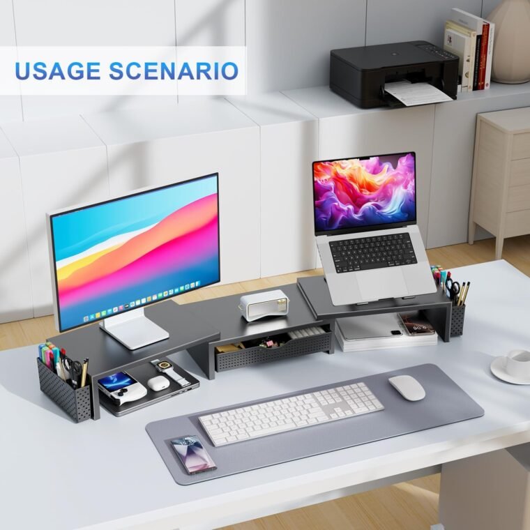 Maximize Space: Gianotter Dual Monitor Stand & Organizer - Image 5