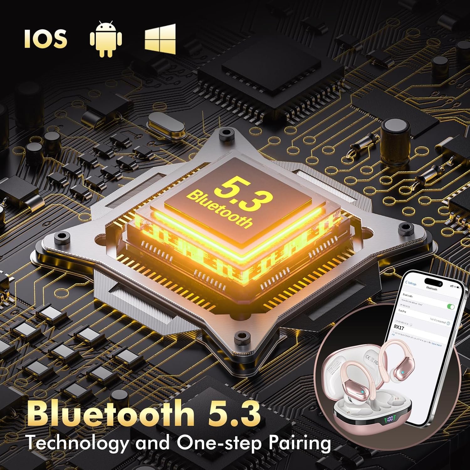 80Hrs Wireless Earbuds: Rose Gold Bluetooth for Active Lifestyles! - Image 5