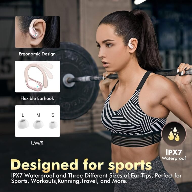 80Hrs Wireless Earbuds: Rose Gold Bluetooth for Active Lifestyles! - Image 6