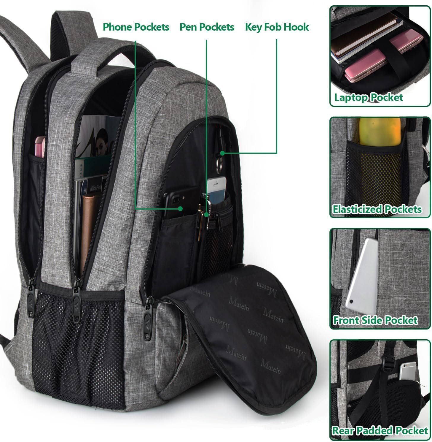 Secure & Stylish: MATEIN Travel Laptop Backpack for All! - Image 4