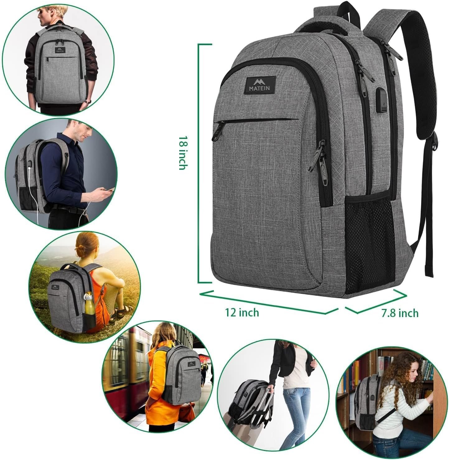 Secure & Stylish: MATEIN Travel Laptop Backpack for All! - Image 5