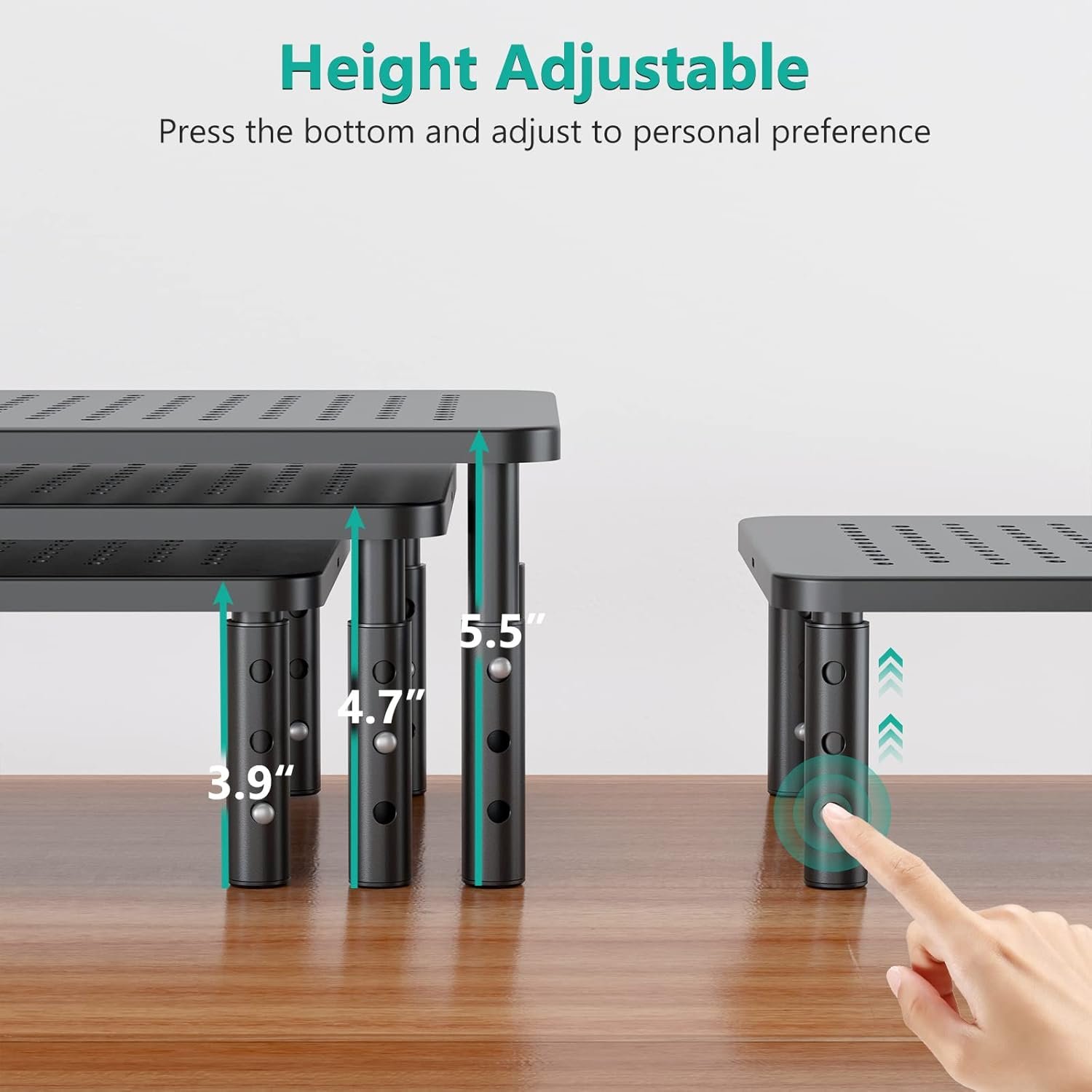 Upgrade Your Space: WALI Adjustable Monitor Stand & Storage - Image 3