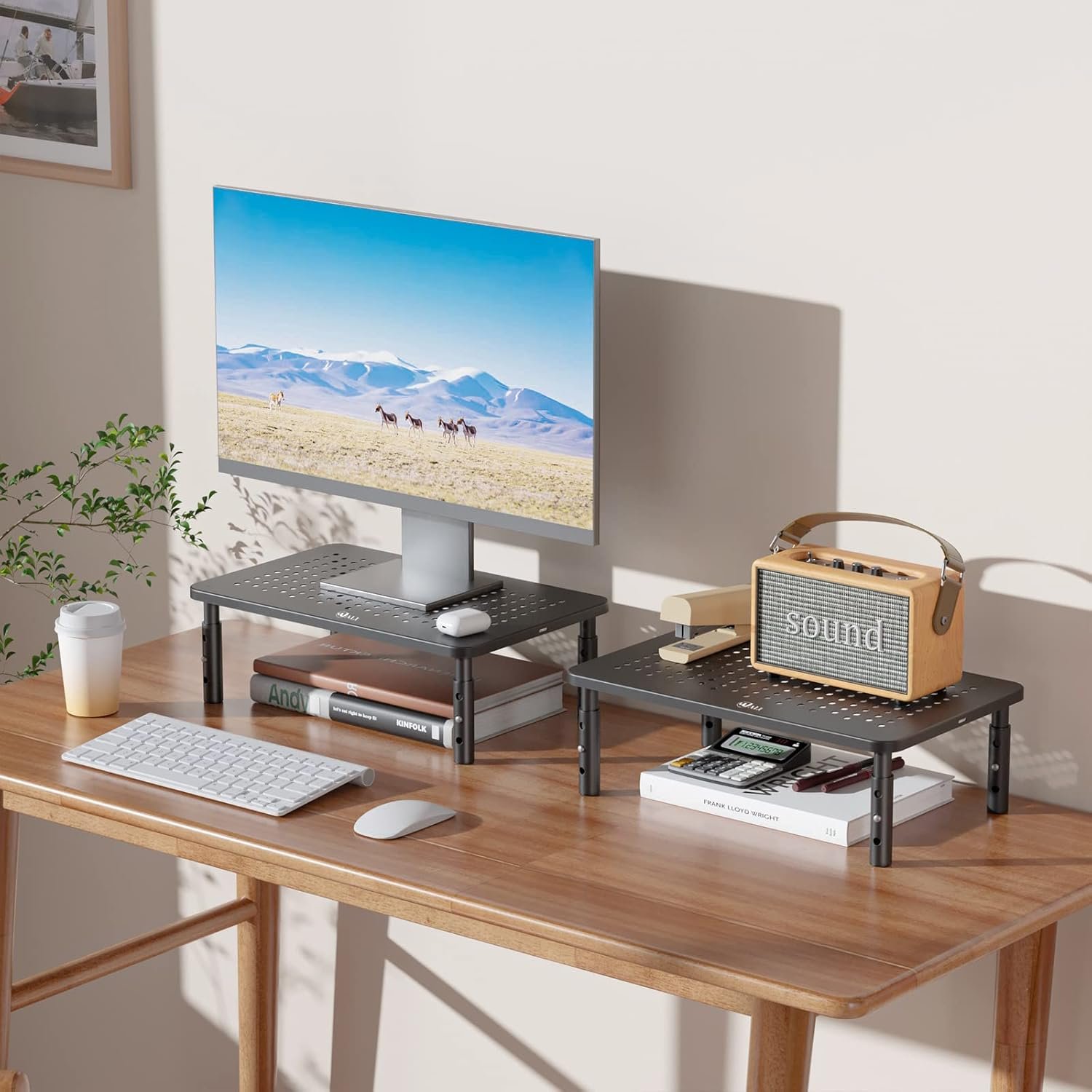 Upgrade Your Space: WALI Adjustable Monitor Stand & Storage - Image 10