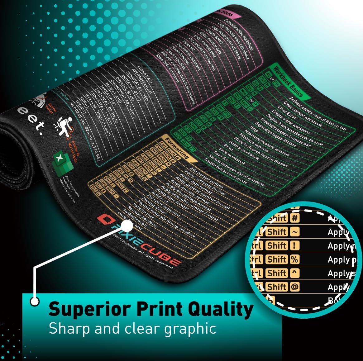 Ultimate XL Excel Shortcut Mouse Pad: Non-Slip Cheat Sheet! - Image 5