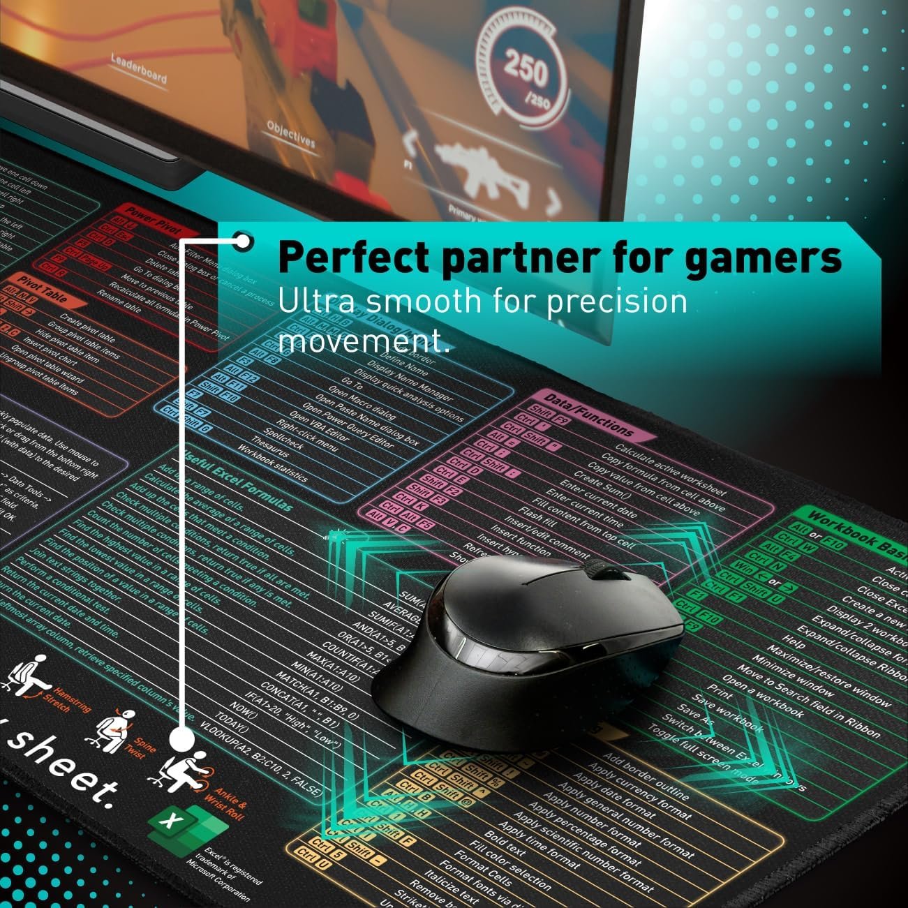 Ultimate XL Excel Shortcut Mouse Pad: Non-Slip Cheat Sheet! - Image 6