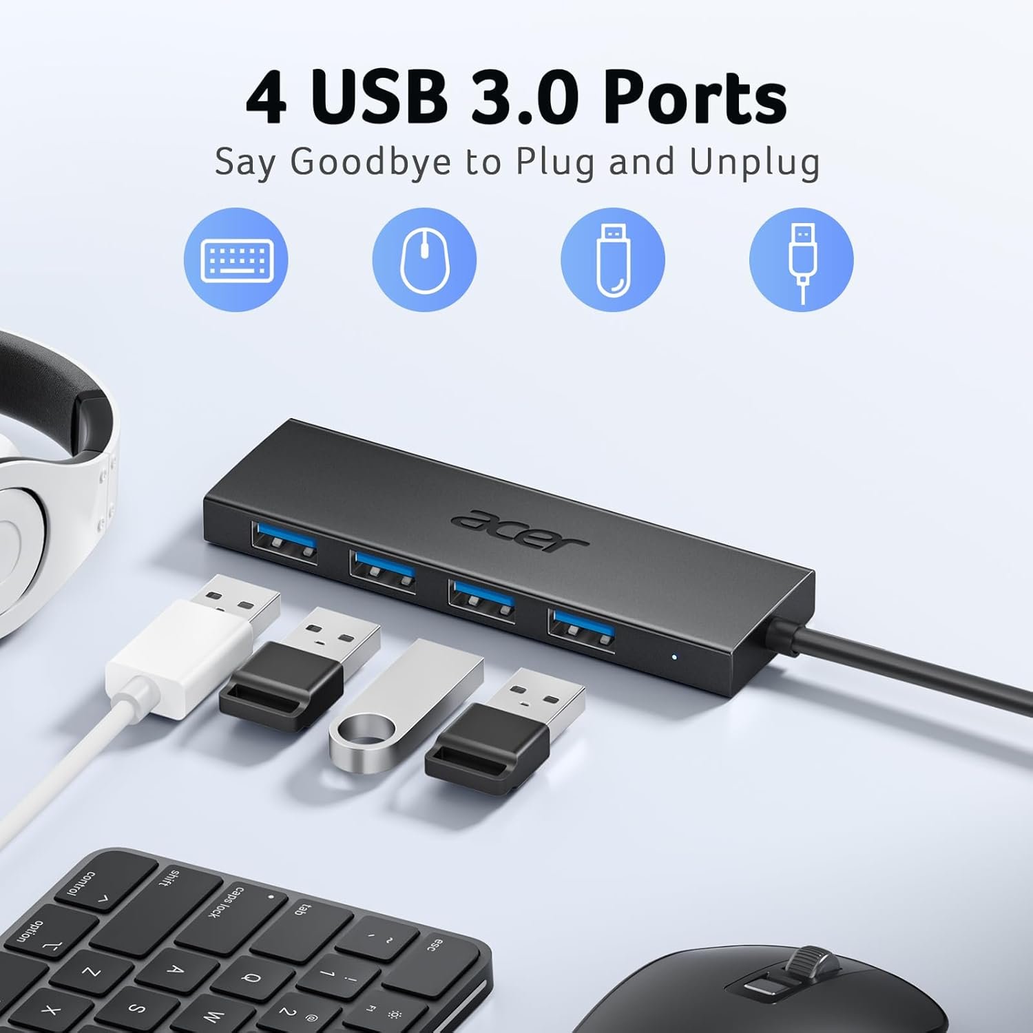 Boost Connectivity: Acer USB Hub 4 Ports for Laptop & PC! - Image 3