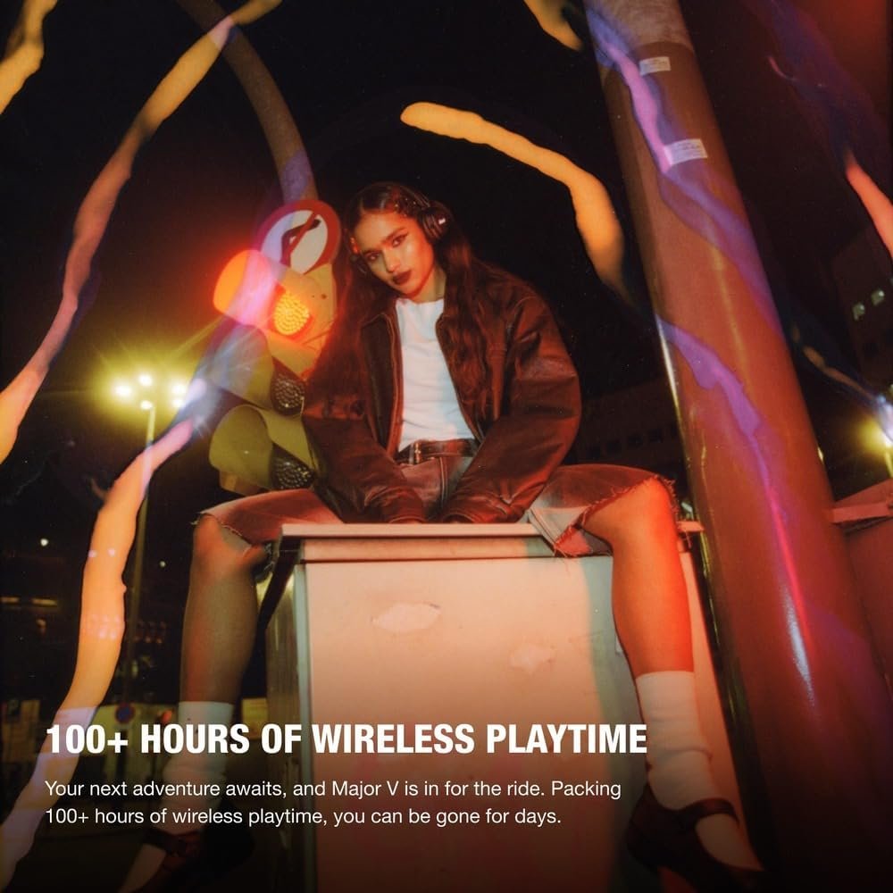 Marshall Major V: Ultimate Black Wireless Bluetooth Headphones - Image 4