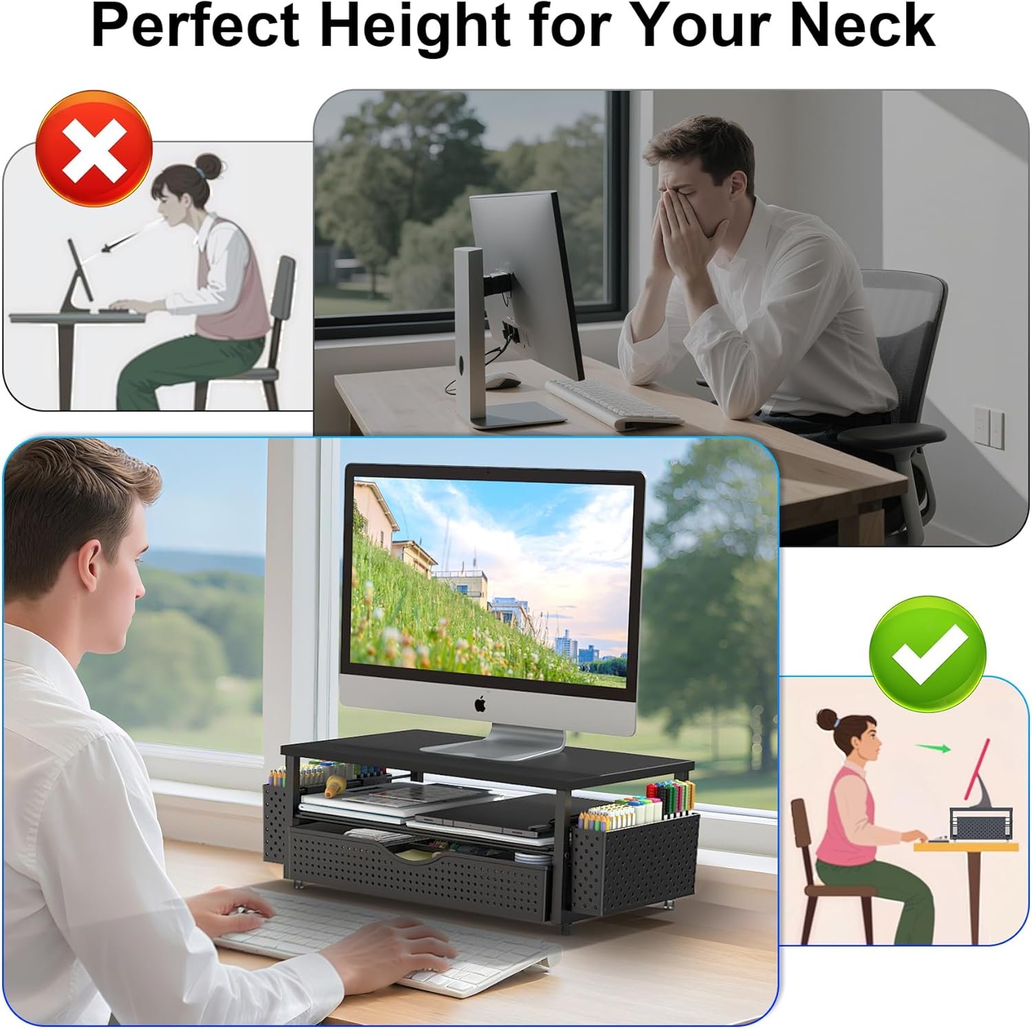 Smart Desk Organizer: Riser & 2 Pen Holders for a Clutter-Free Workspace! - Image 4