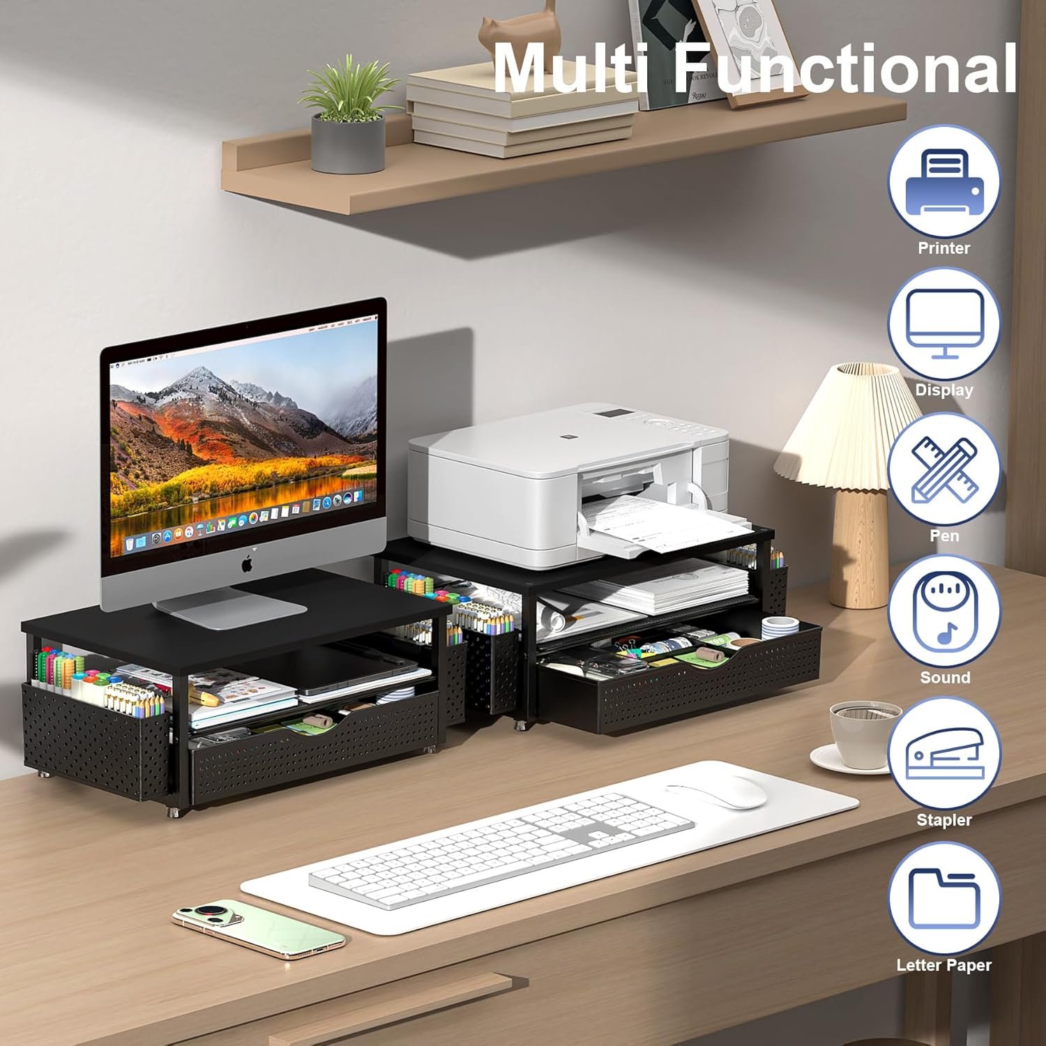 Smart Desk Organizer: Riser & 2 Pen Holders for a Clutter-Free Workspace! - Image 5