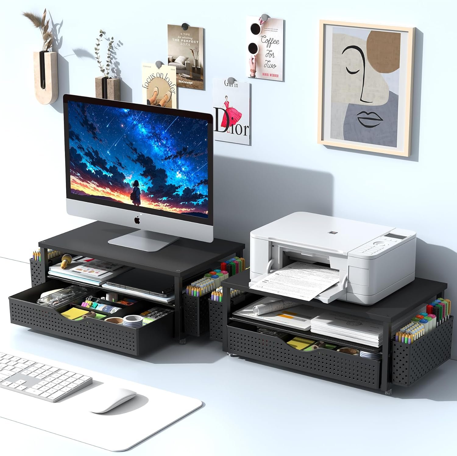 Smart Desk Organizer: Riser & 2 Pen Holders for a Clutter-Free Workspace! - Image 8