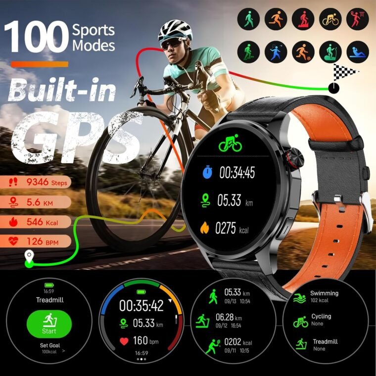 Smart Watches for Men: 1.46" Fitness Tracker with GPS & More! - Image 3