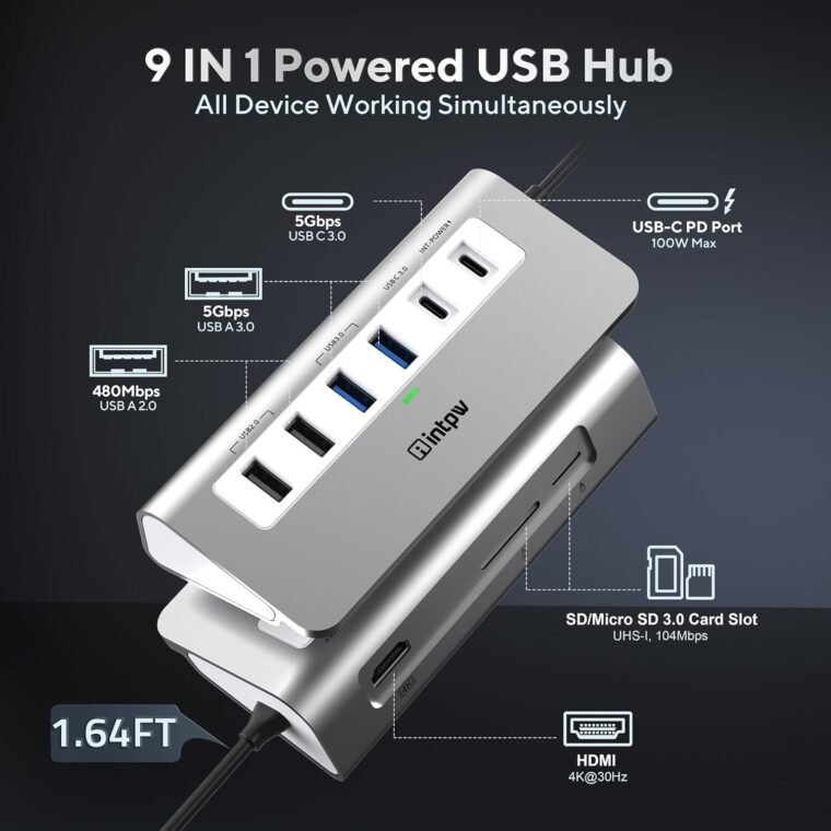 Boost Your Tech: INTPW 9-in-1 USB C Hub with 4K HDMI! - Image 3