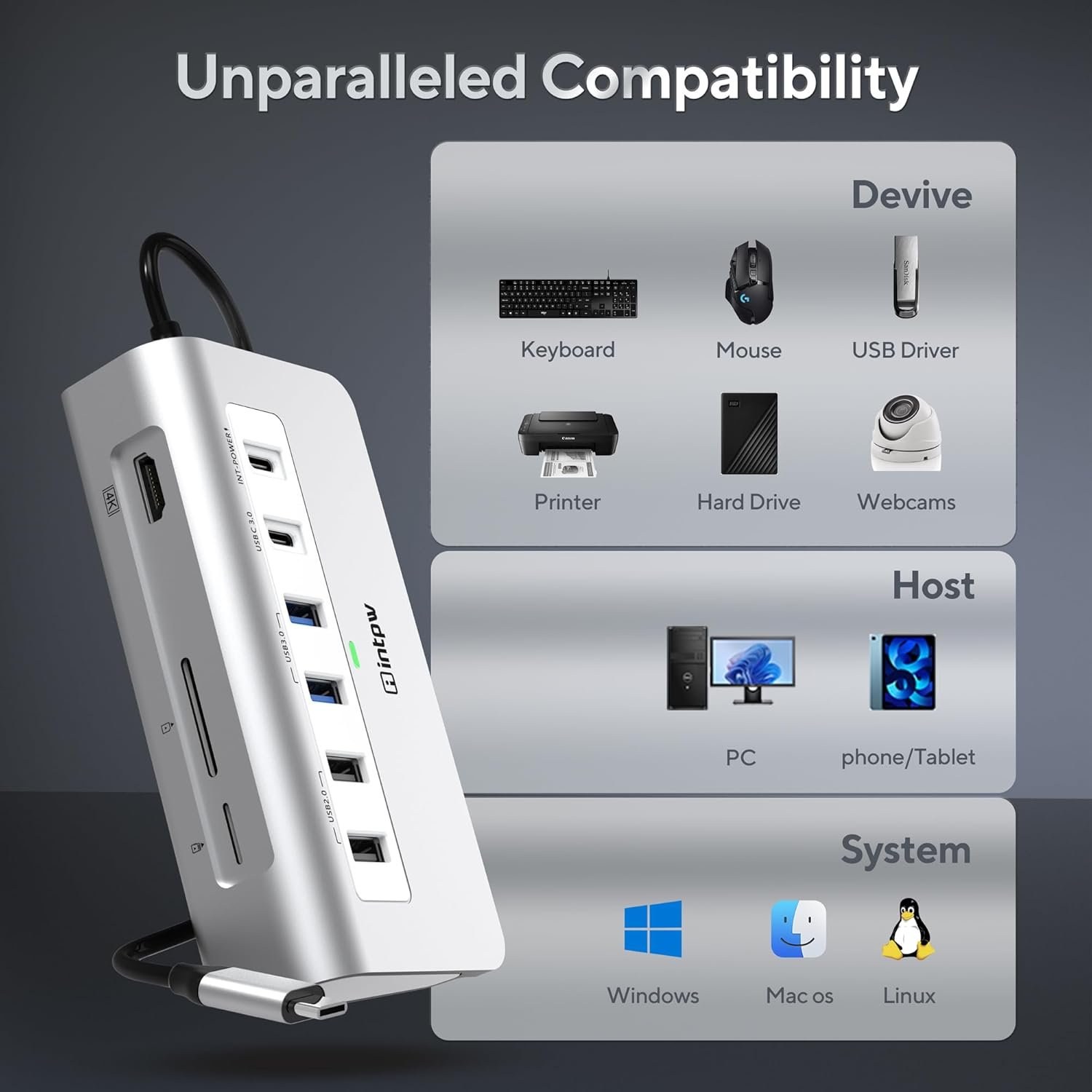 Boost Your Tech: INTPW 9-in-1 USB C Hub with 4K HDMI! - Image 9