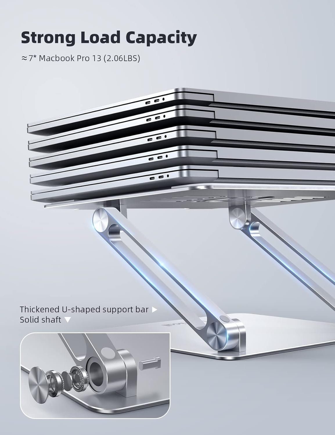 Elevate Comfort: Lamicall Adjustable Laptop Stand - Silver - Image 6