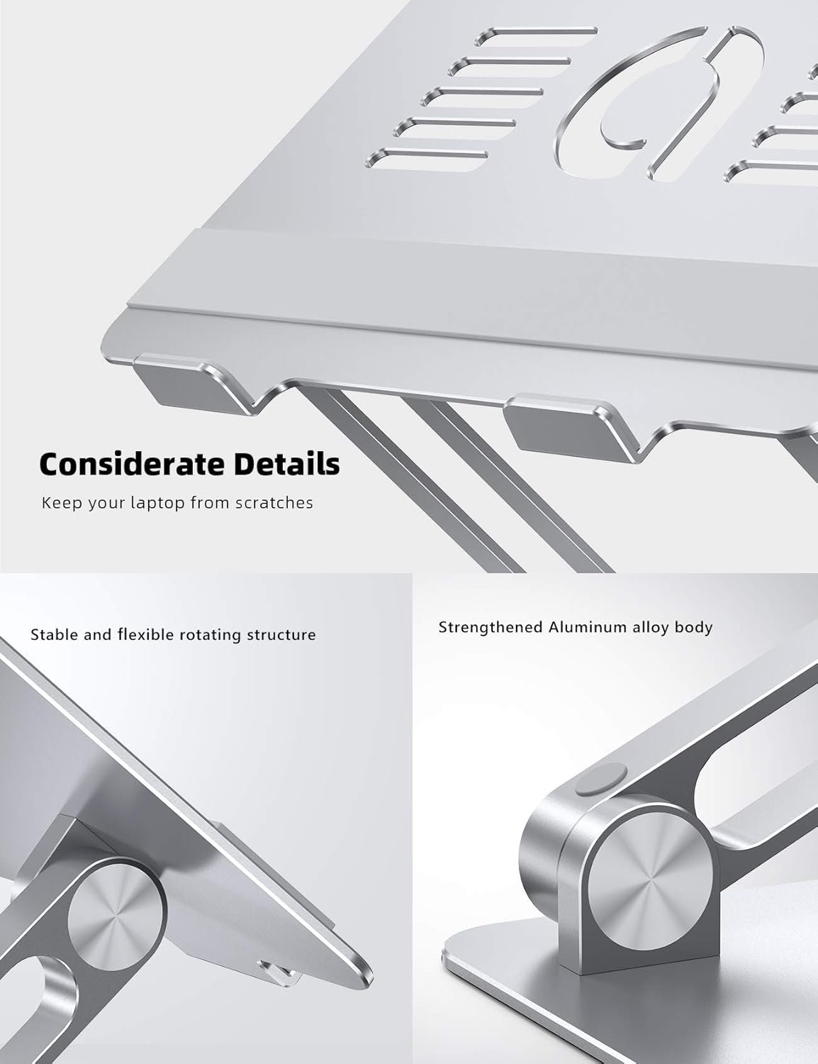Elevate Comfort: Lamicall Adjustable Laptop Stand - Silver - Image 9