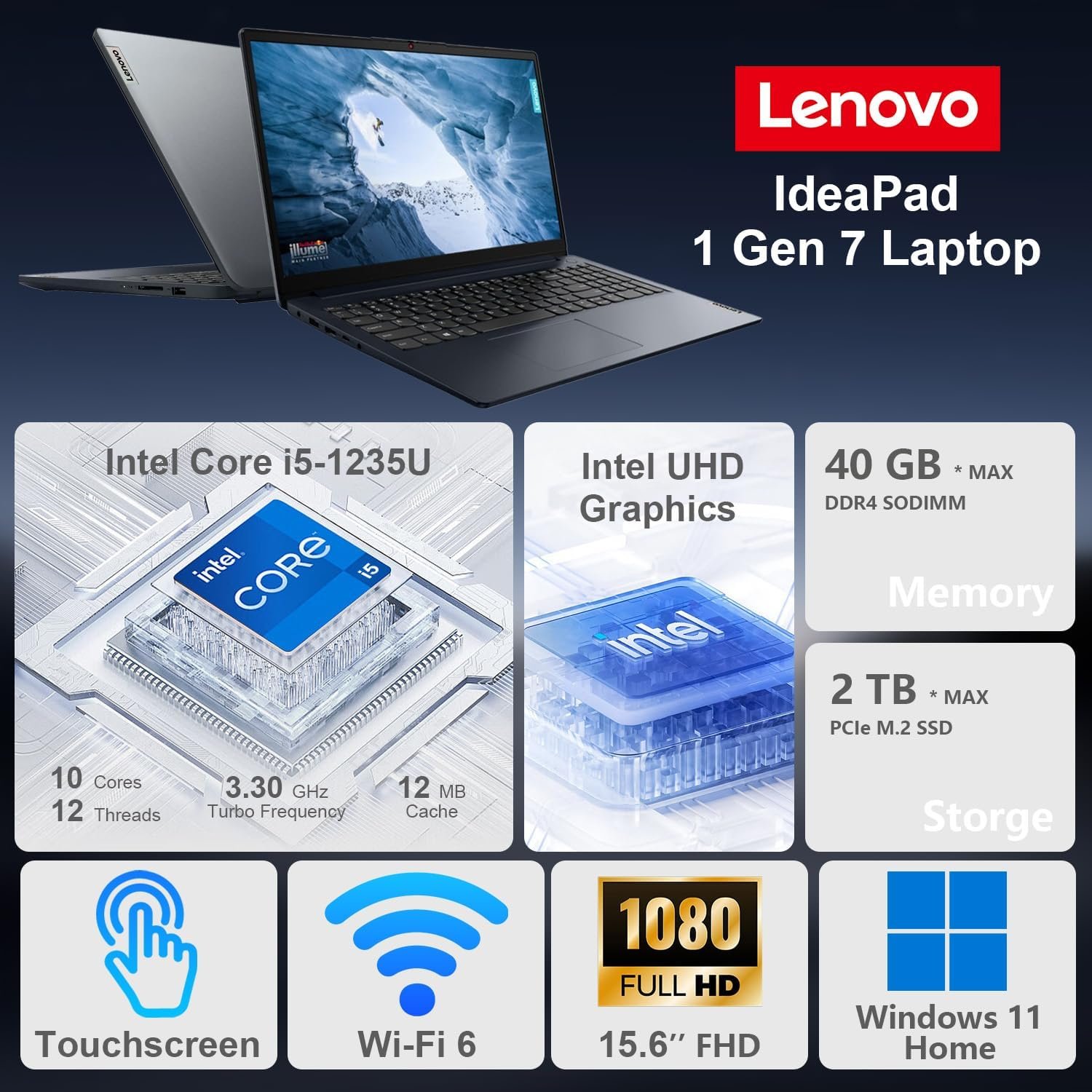 Unlock Power: Lenovo IdeaPad 1i Laptop with Touchscreen! - Image 3