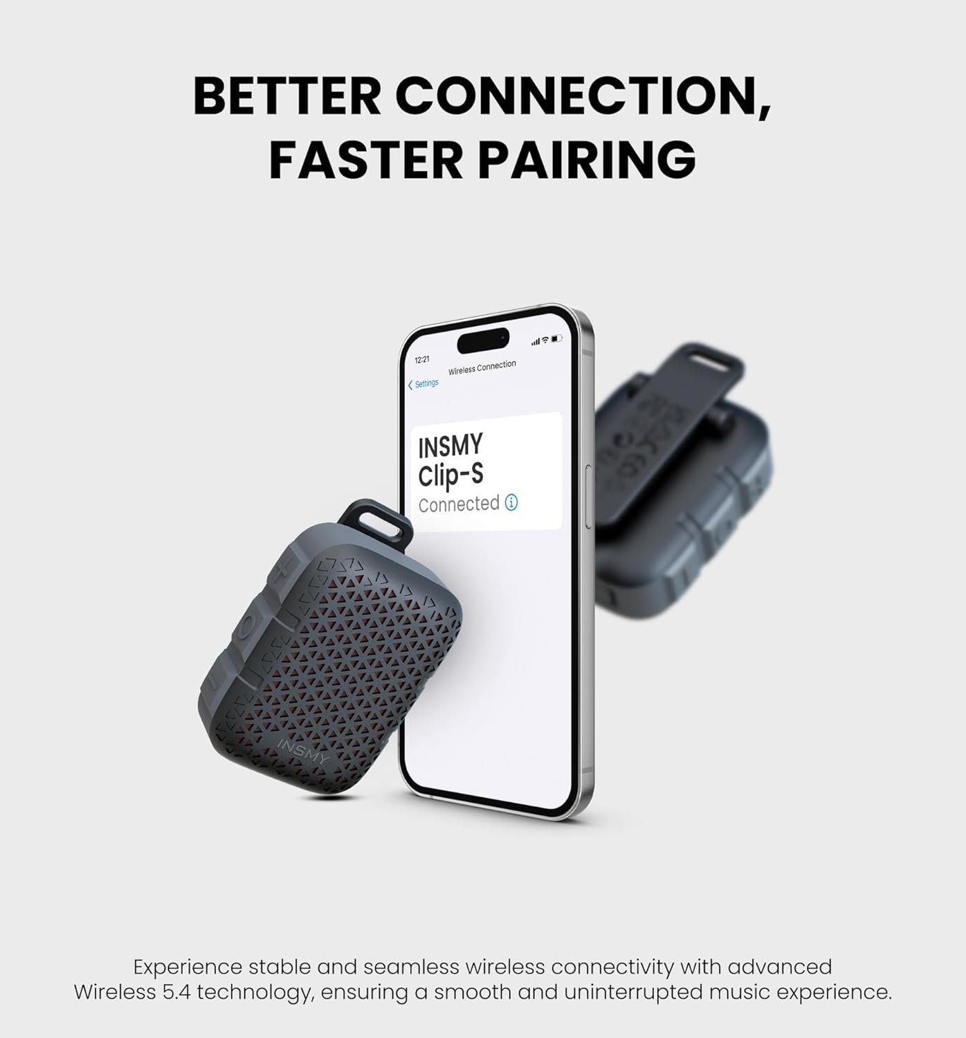 INSMY Bluetooth Speakers: Waterproof Clip-On Perfect for Golf! - Image 9