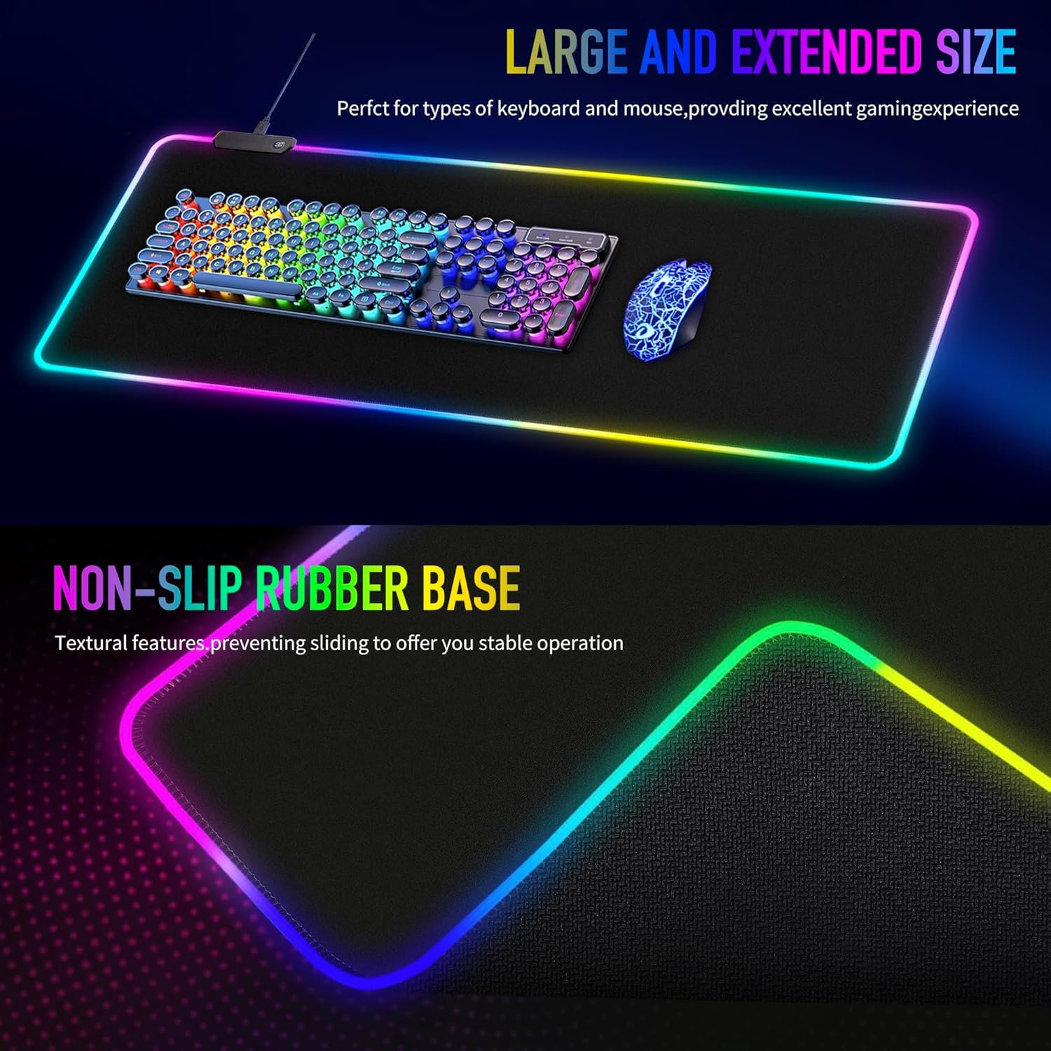 Ultimate RGB Gaming Mouse Pad: 15 Light Modes & Non-Slip Base! - Image 5