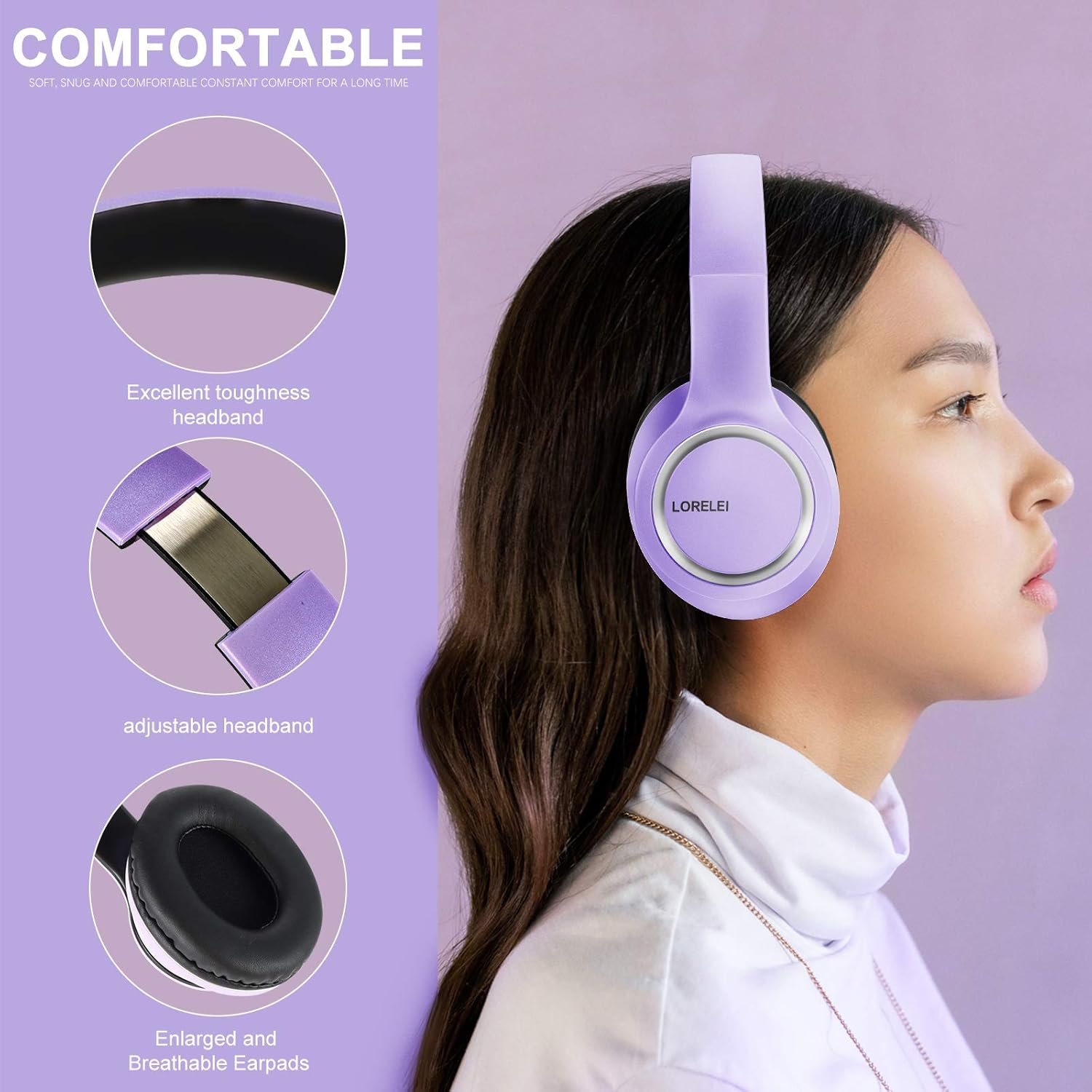 LORELEI X8 Over-Ear Headphones: Tangle-Free & Travel-Ready! - Image 3