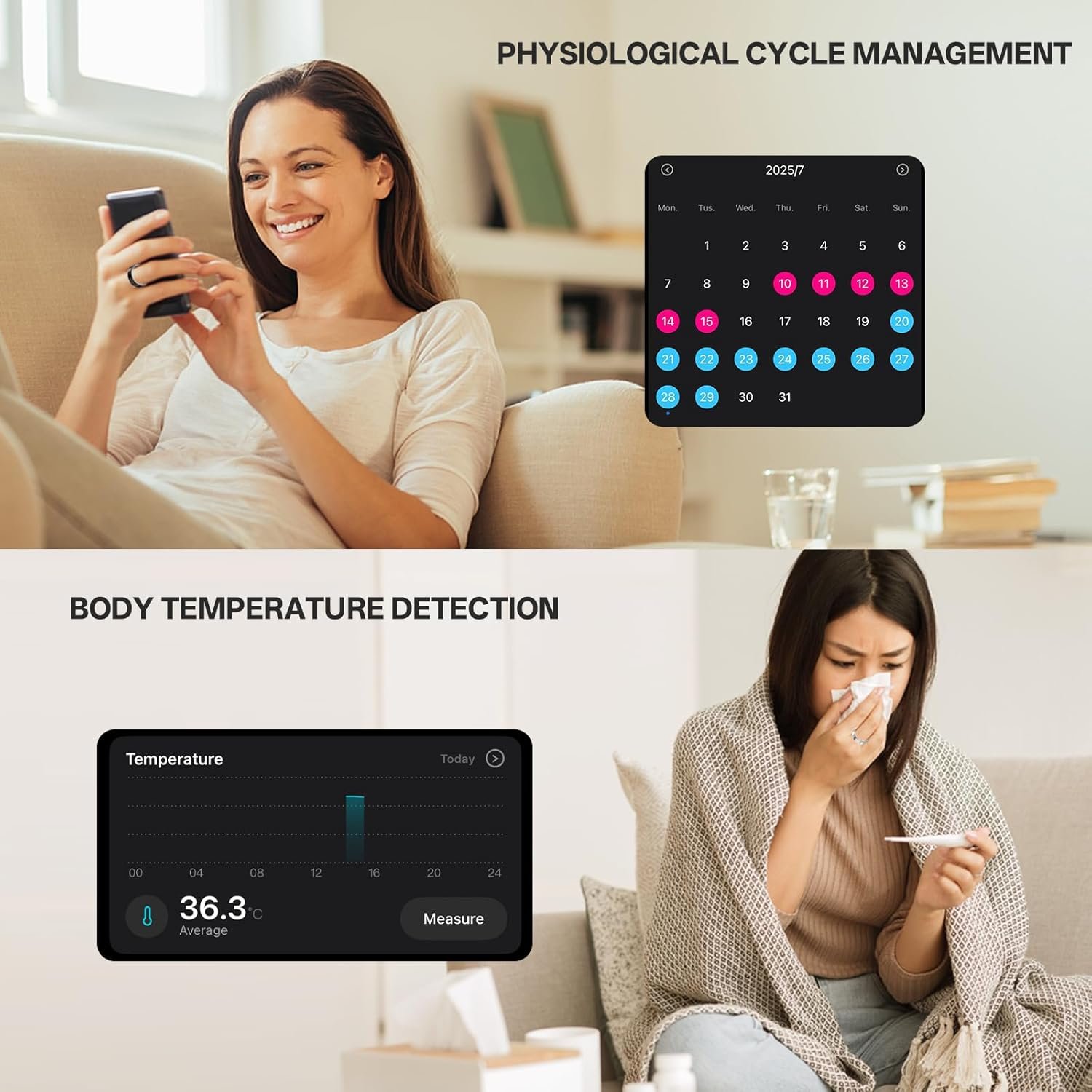 Smart Health Tracker Ring: Vibration Alerts & Body Temp Monitor! - Image 6