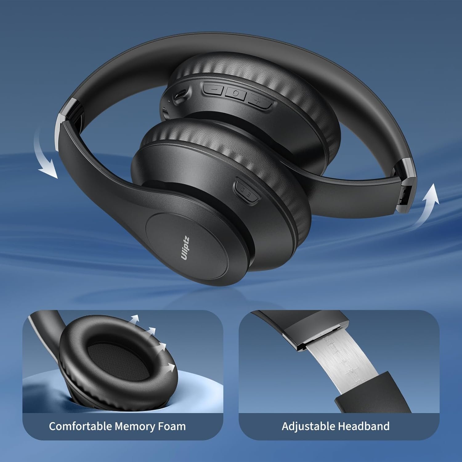 Uliptz Bluetooth Headphones: 65H Playtime & 6 EQ Modes! - Image 5