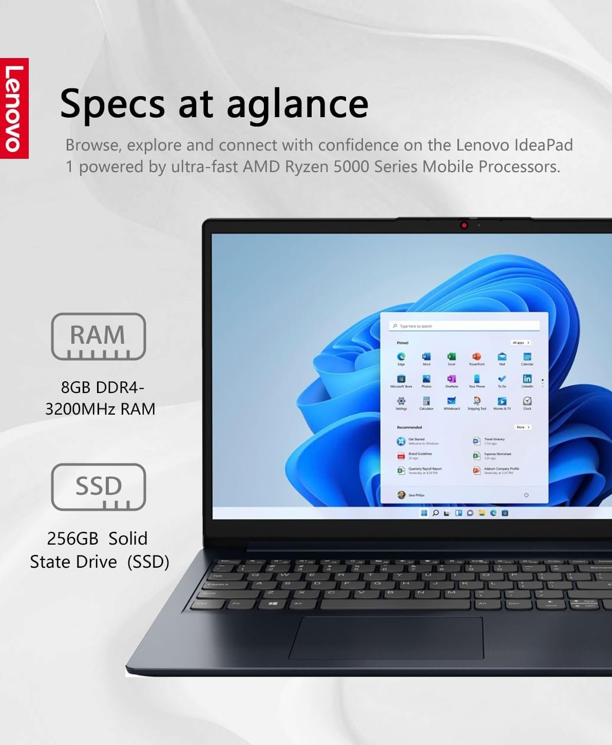 Unleash Power: Lenovo Ideapad 1 15.6'' FHD Ryzen 5 Laptop - Image 4