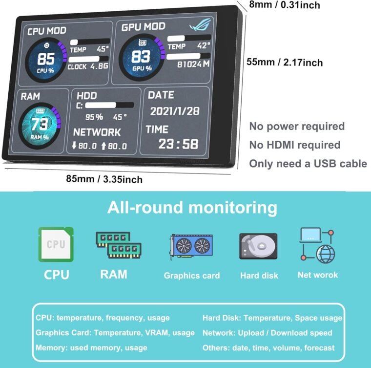 Upgrade Your Setup: WOWNOVA English Temp Monitor & Display! - Image 4