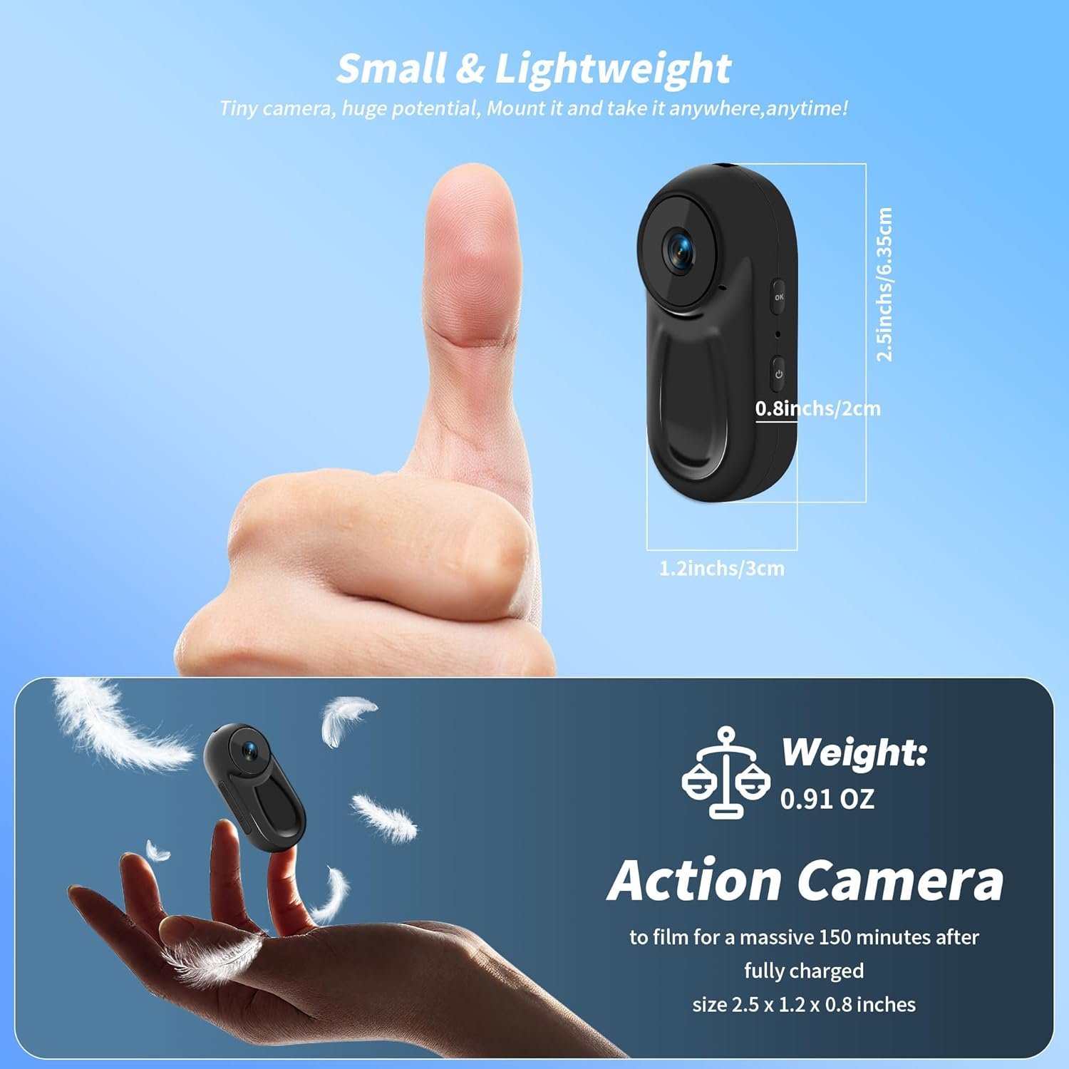 1080P Mini Body Camera: Wearable, Action-Packed & Compact! - Image 3