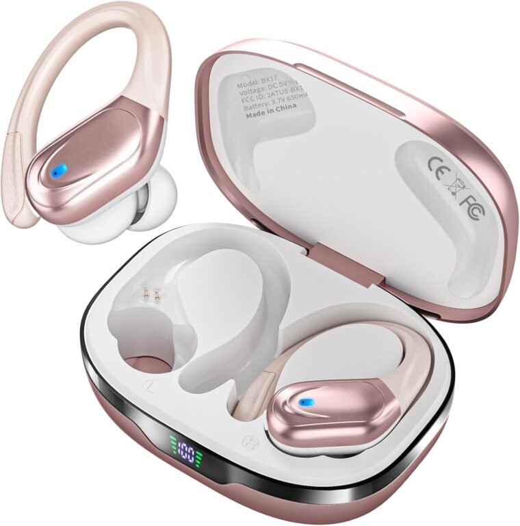 80Hrs Wireless Earbuds: Rose Gold Bluetooth for Active Lifestyles! - Image 2