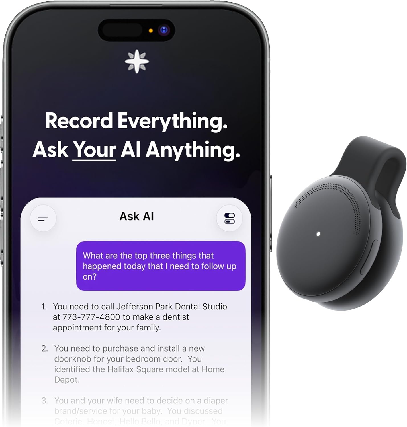 Pendant: Your Smart AI Voice Recorder & Memory Assistant! - Image 2