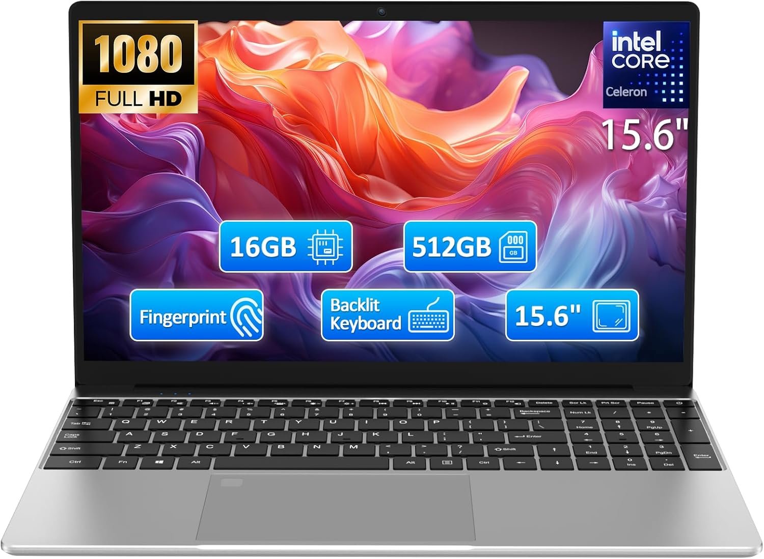 Powerful 15.6" FHD Laptop: 16GB RAM, 512GB SSD & More! - Image 2