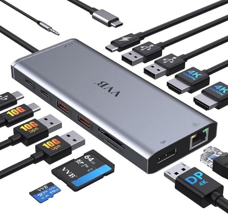 Ultimate 14-in-1 USB-C Dock for Dual HDMI & 4K Support! - Image 2