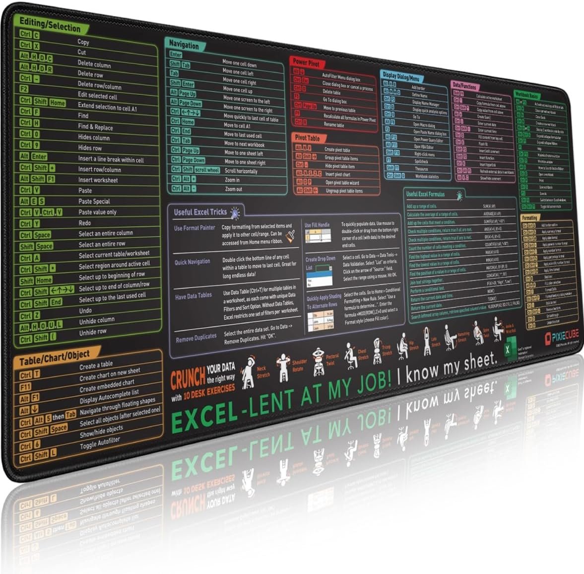 Ultimate XL Excel Shortcut Mouse Pad: Non-Slip Cheat Sheet! - Image 2