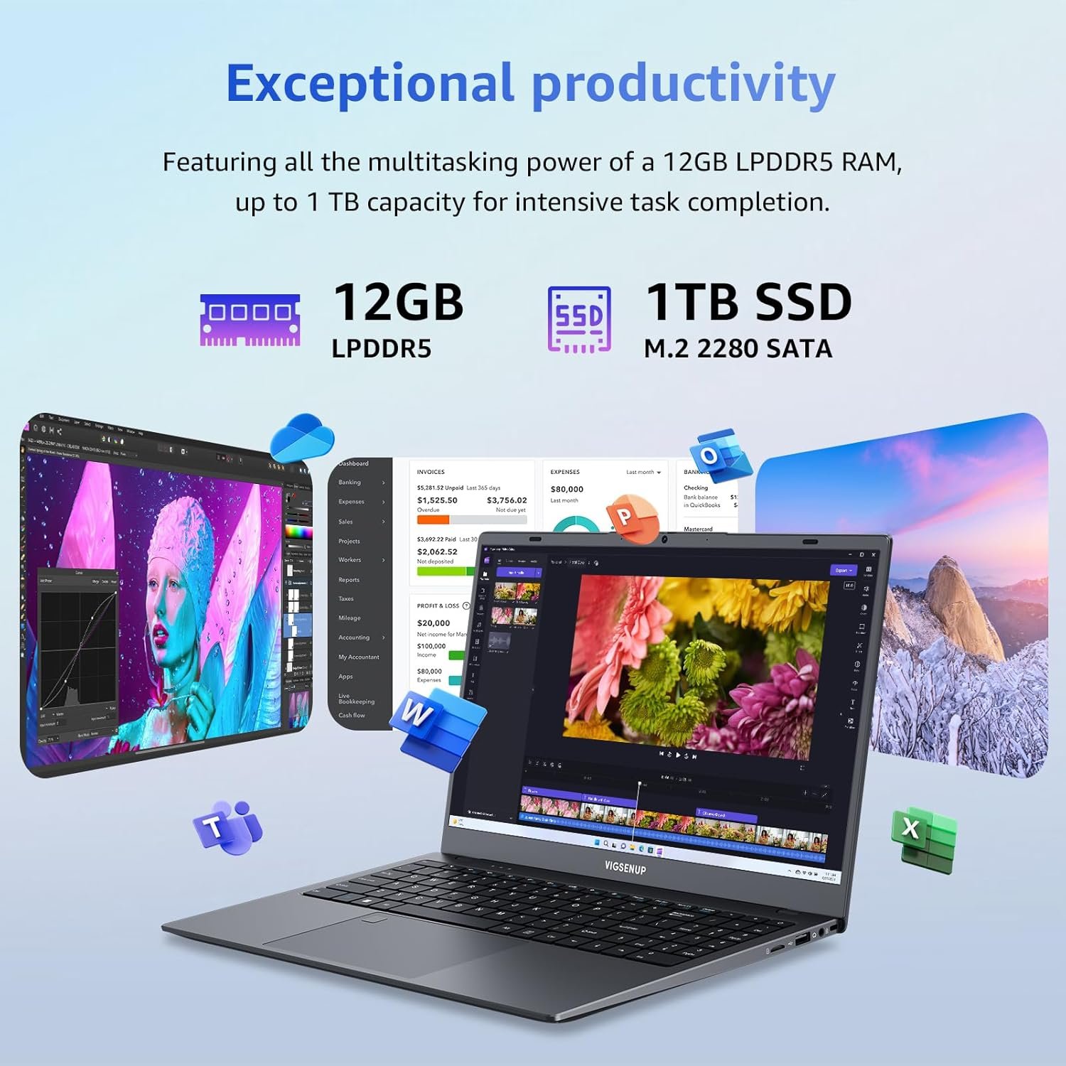 Powerful 15.6” Laptop: 12GB RAM, 1TB SSD, Win11 Pro! - Image 3