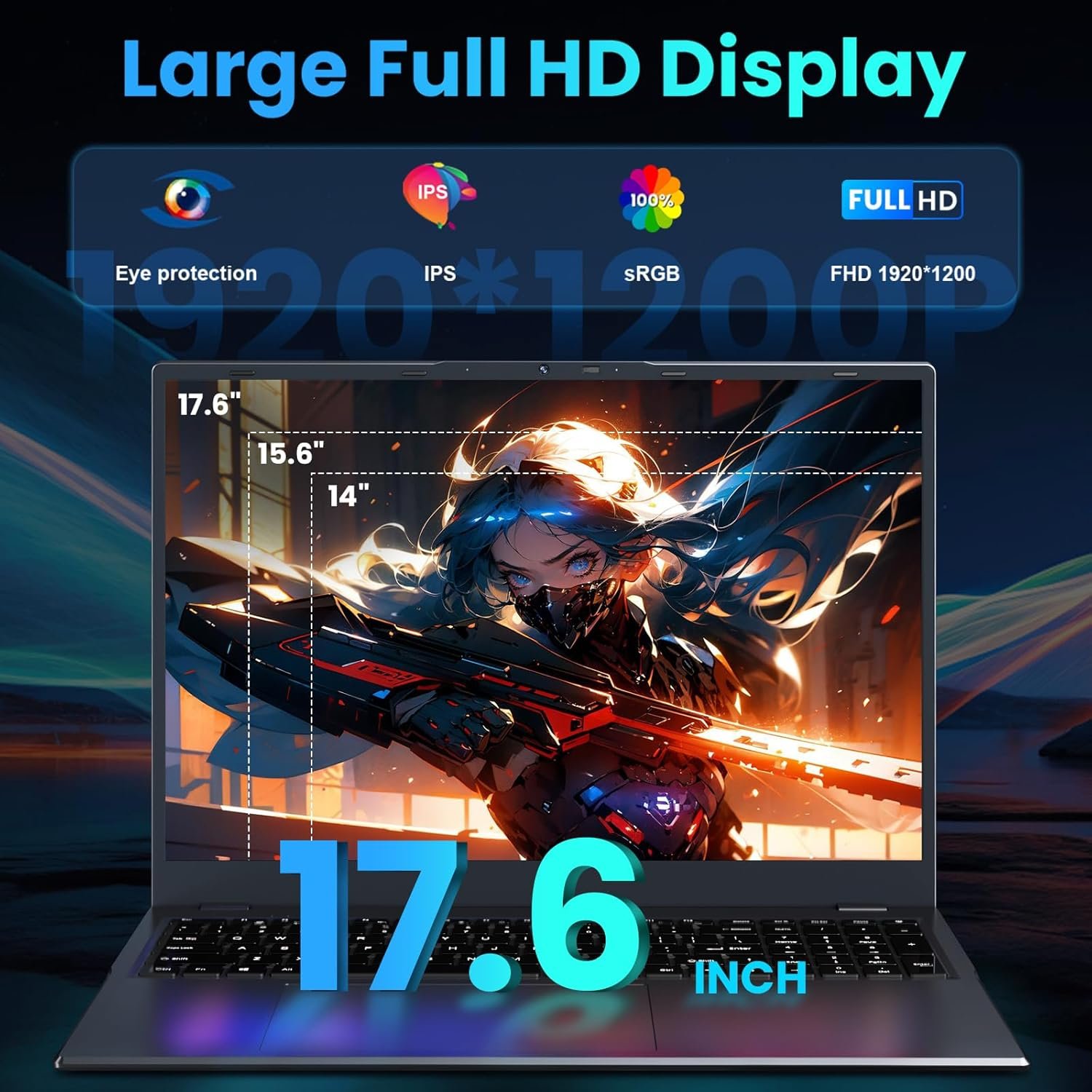 Powerful 17.6" Laptop: 16GB RAM, Office 365 & More! - Image 3