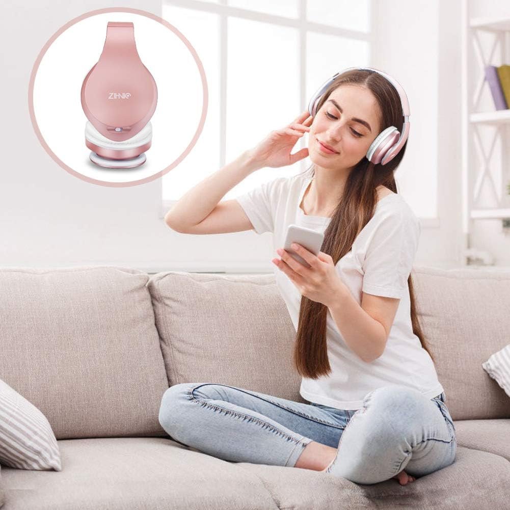 ZIHNIC Bluetooth Headphones: Wireless Comfort in Rose Gold! - Image 4