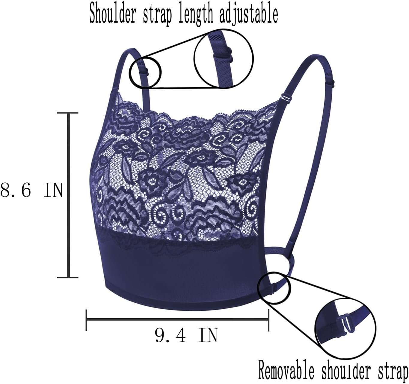 Chic Lady Lace Mock Camisole: Stylish Overlay & Modesty Panel! - Image 6