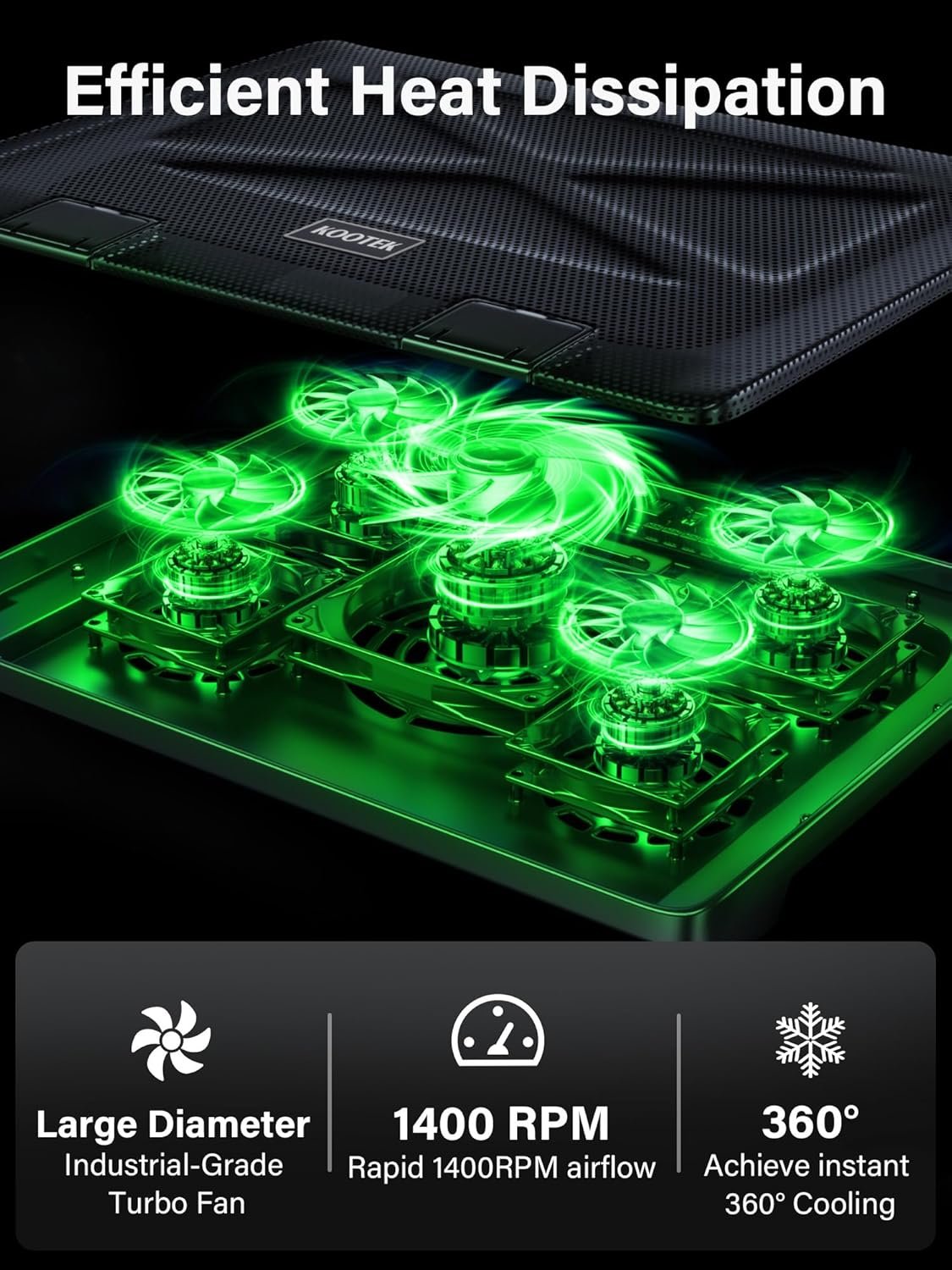 Stay Cool! Kootek Laptop Cooling Pad for Gaming & Work - Image 3