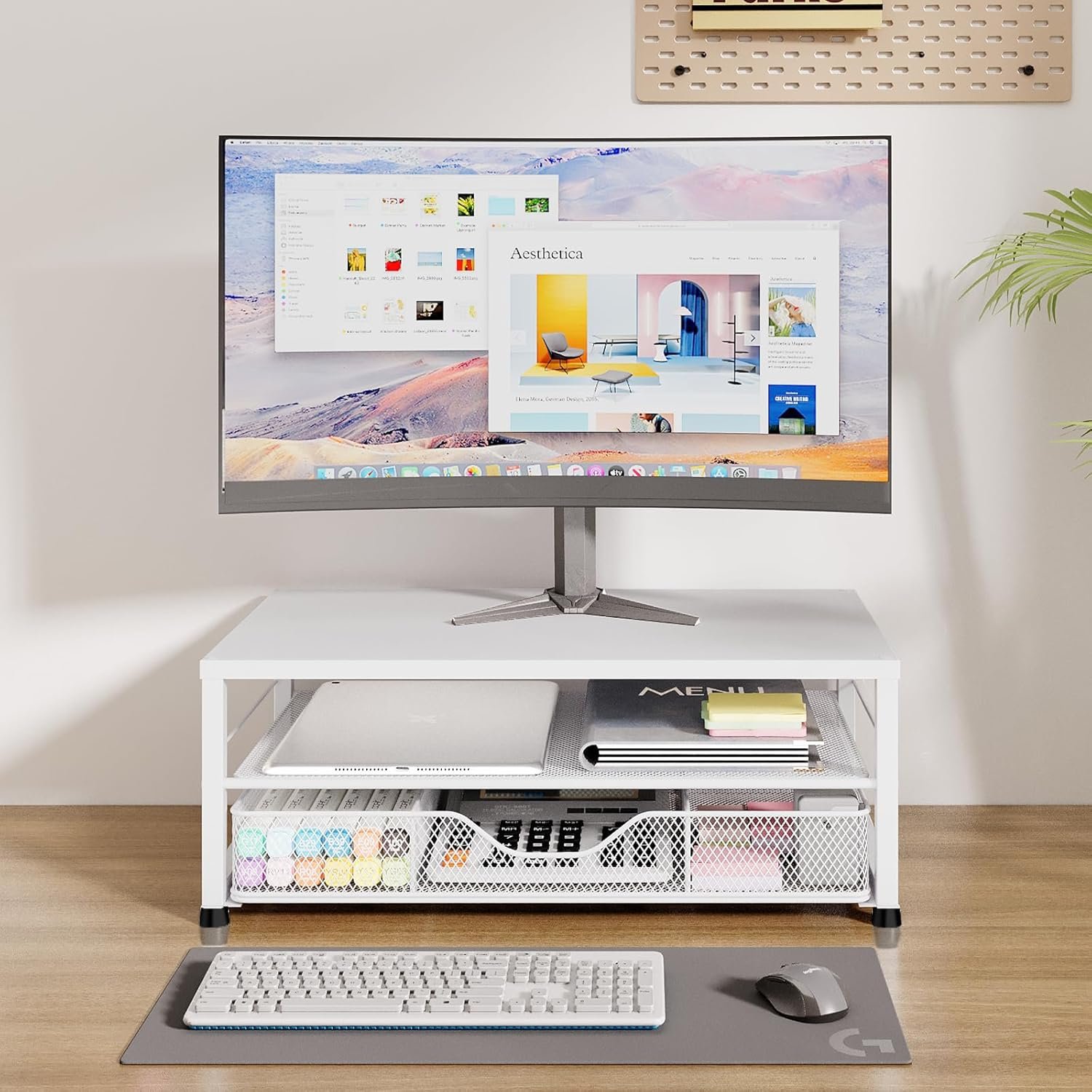 Elevate Your Workspace: 2-Tier Desk Organizer & Monitor Stand - Image 8