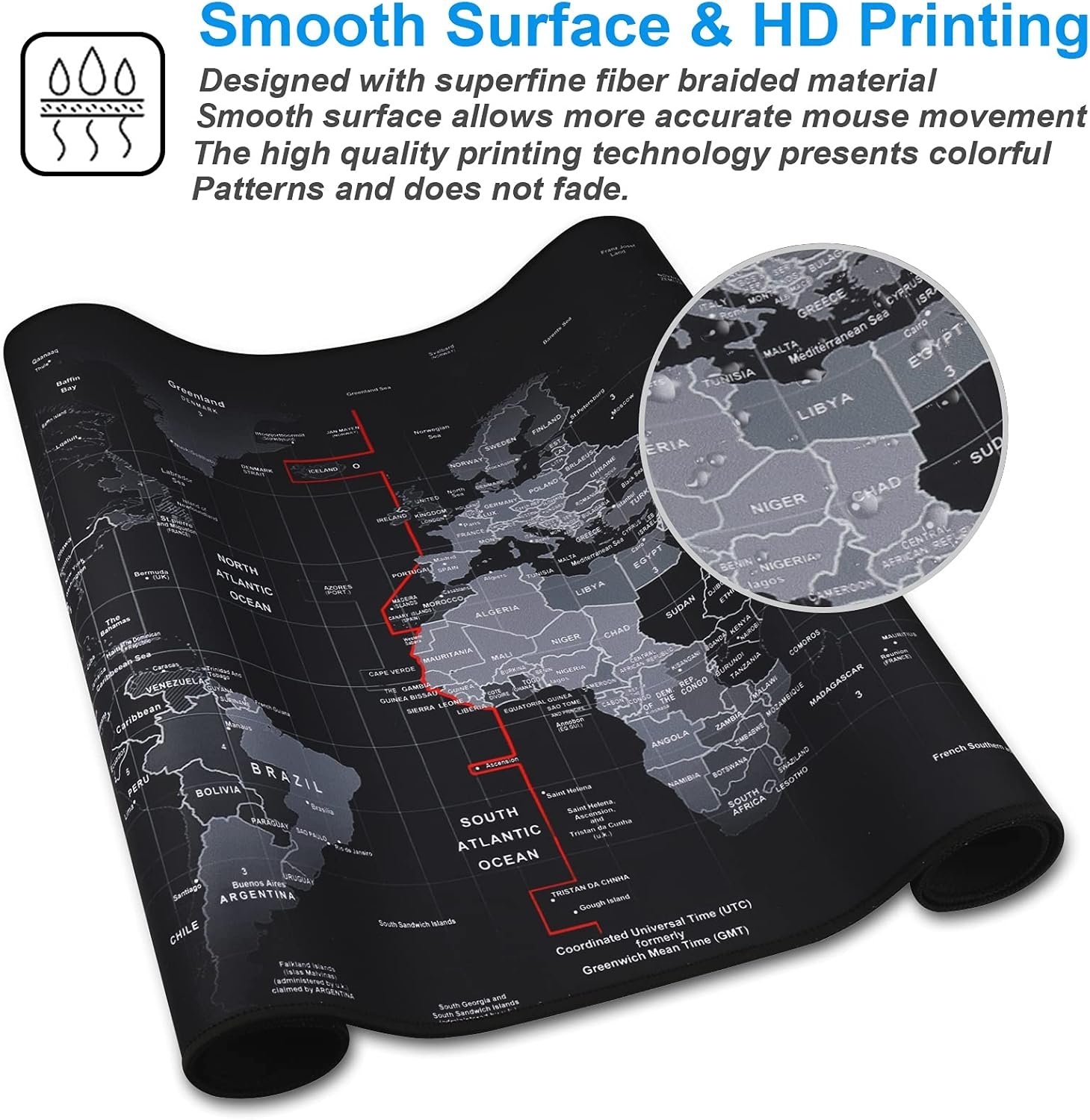 XXL Professional Mouse Pad: Epic Map Design for Gamers! - Image 5