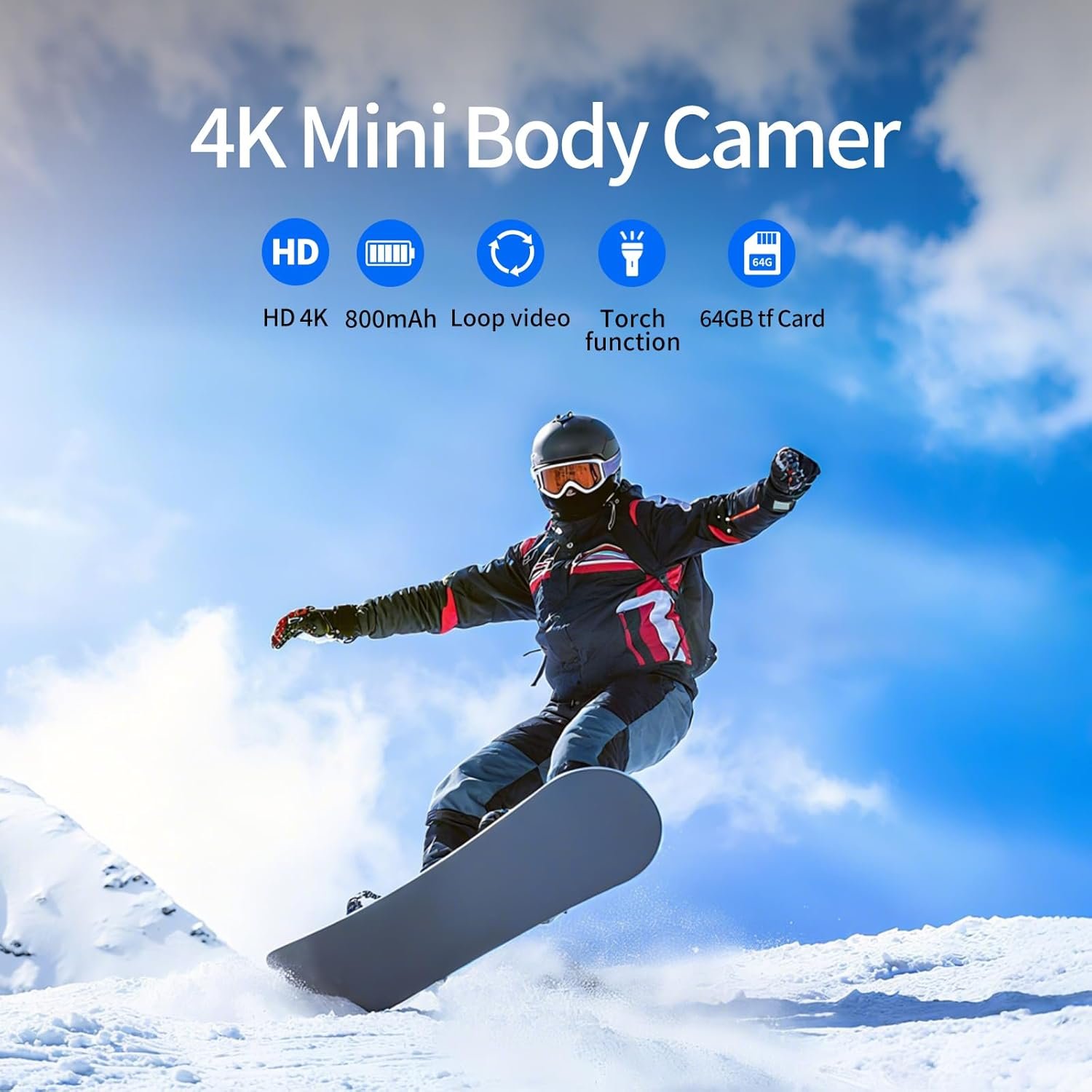 Capture Every Moment: Mini Body Camera 64GB 4K POV Cam! - Image 3