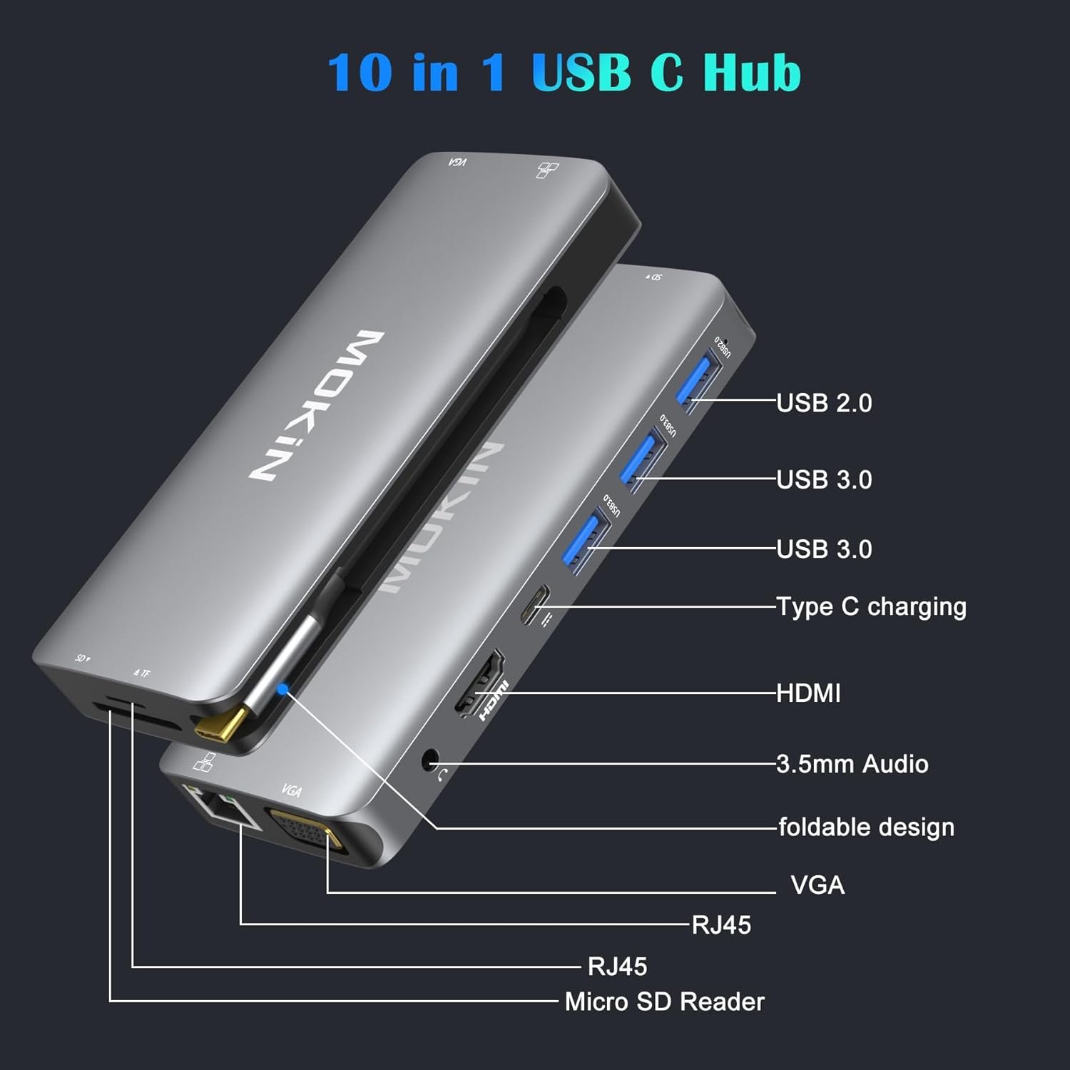 Ultimate USB C Hub: 10-in-1 Adapter for All Your Devices! - Image 3