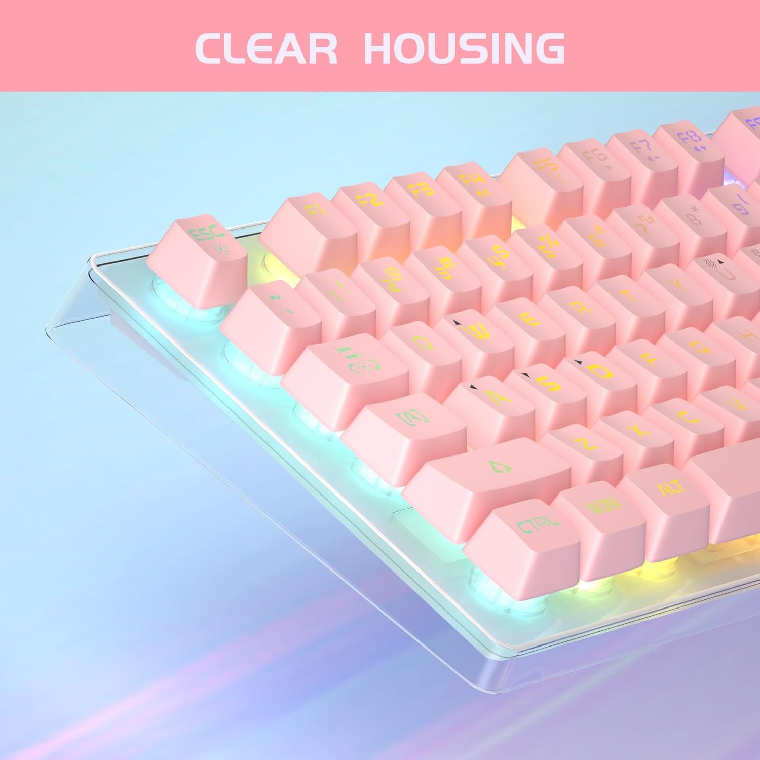 Pink K1 RGB Gaming Keyboard & Mouse Combo for PC/Laptop Fun! - Image 3