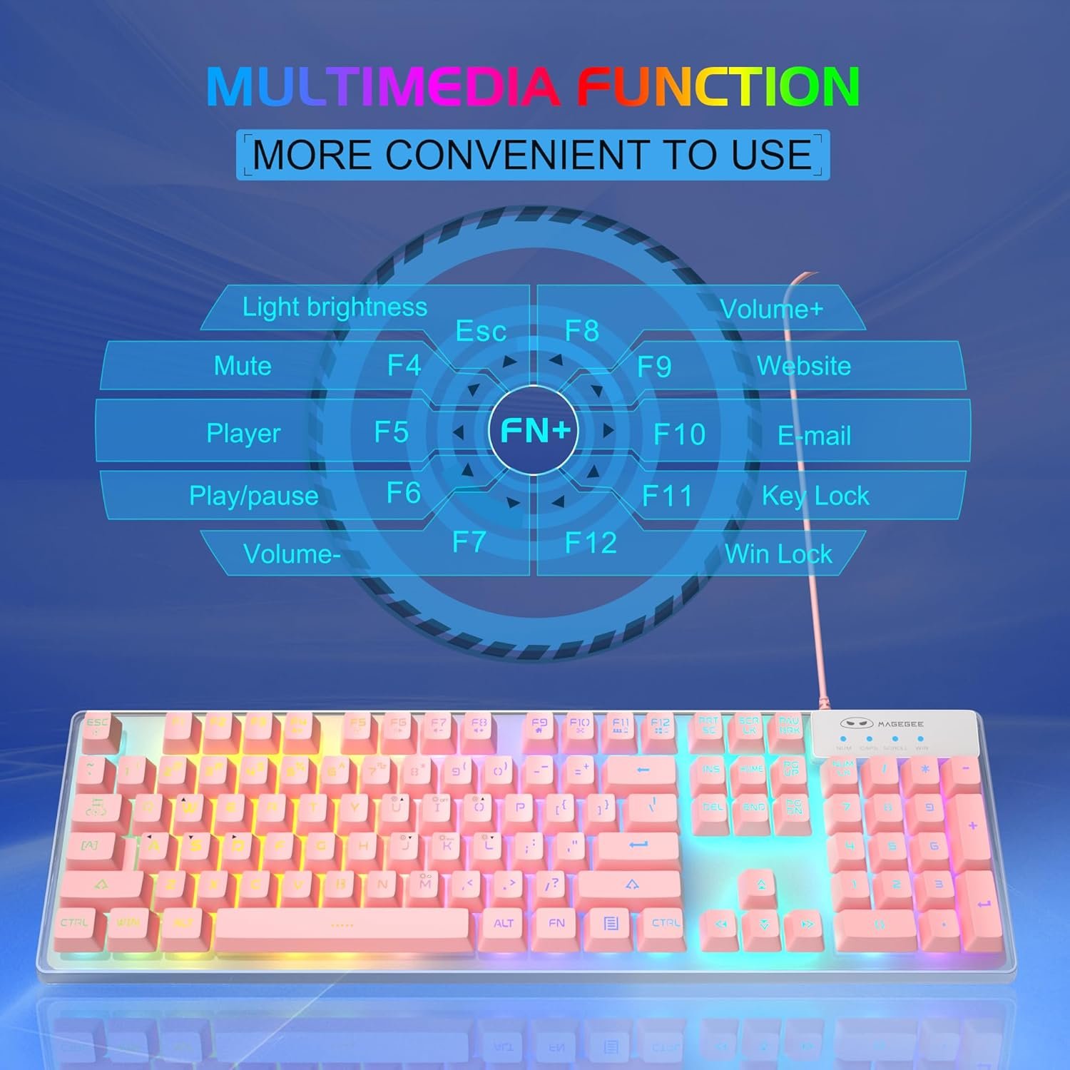 Pink K1 RGB Gaming Keyboard & Mouse Combo for PC/Laptop Fun! - Image 5
