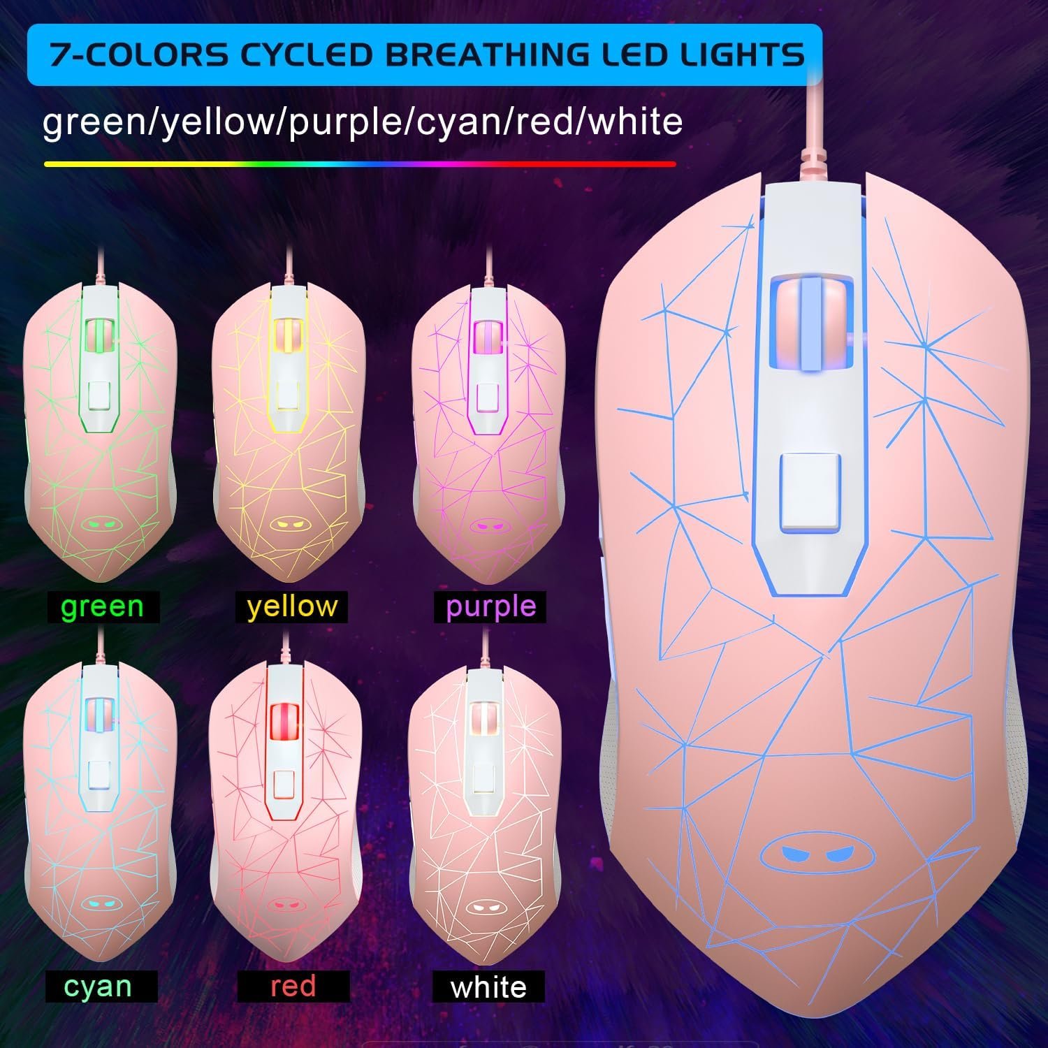Pink K1 RGB Gaming Keyboard & Mouse Combo for PC/Laptop Fun! - Image 7