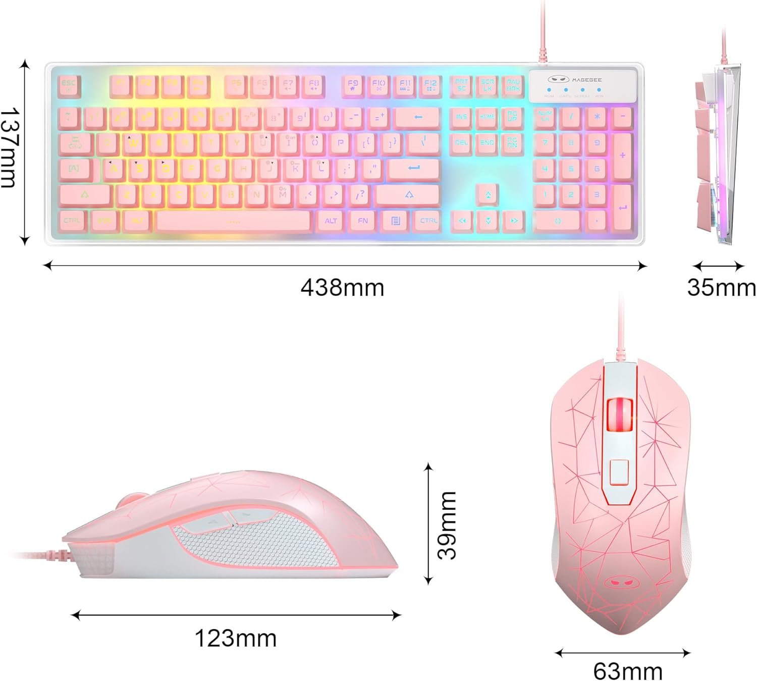 Pink K1 RGB Gaming Keyboard & Mouse Combo for PC/Laptop Fun! - Image 8