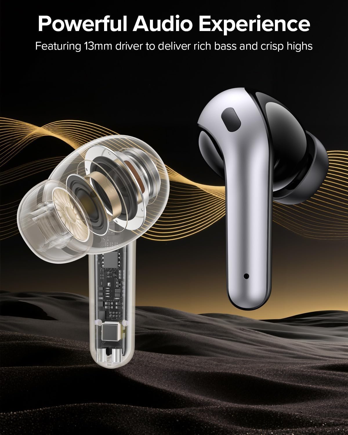 TAGRY Bluetooth Earbuds: 60H Playtime & LED Charge Display! - Image 5