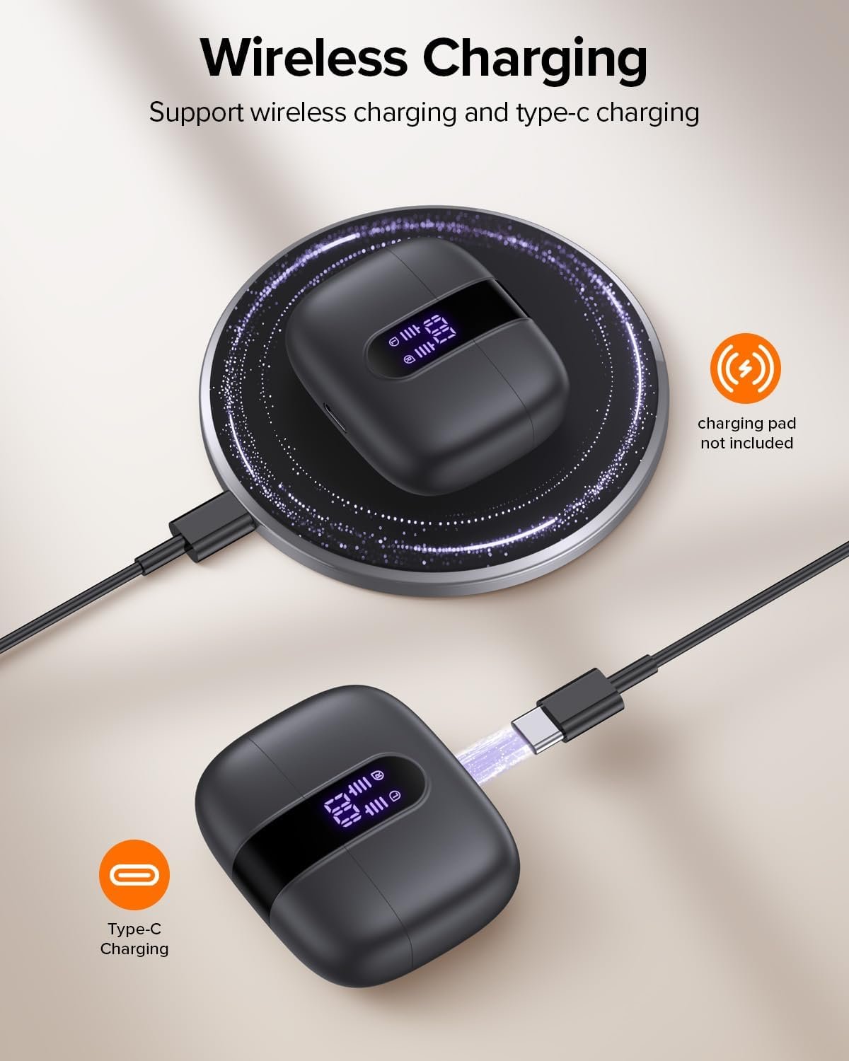 TAGRY Bluetooth Earbuds: 60H Playtime & LED Charge Display! - Image 7