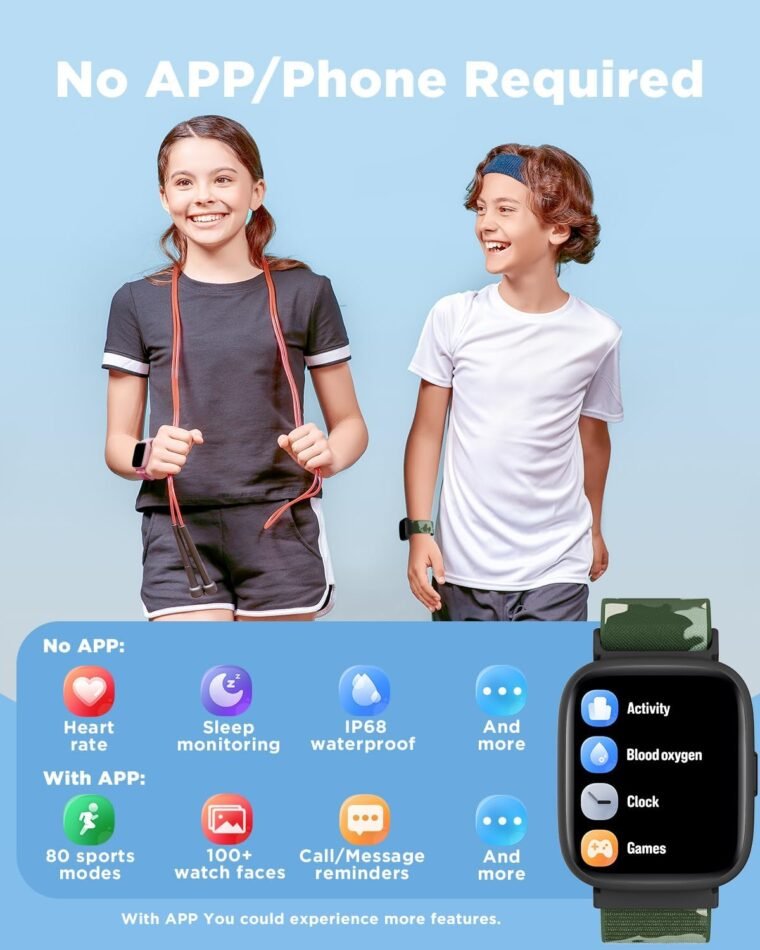 Unlock Fun & Fitness: BIGGERFIVE Kids Smart Watch! - Image 3