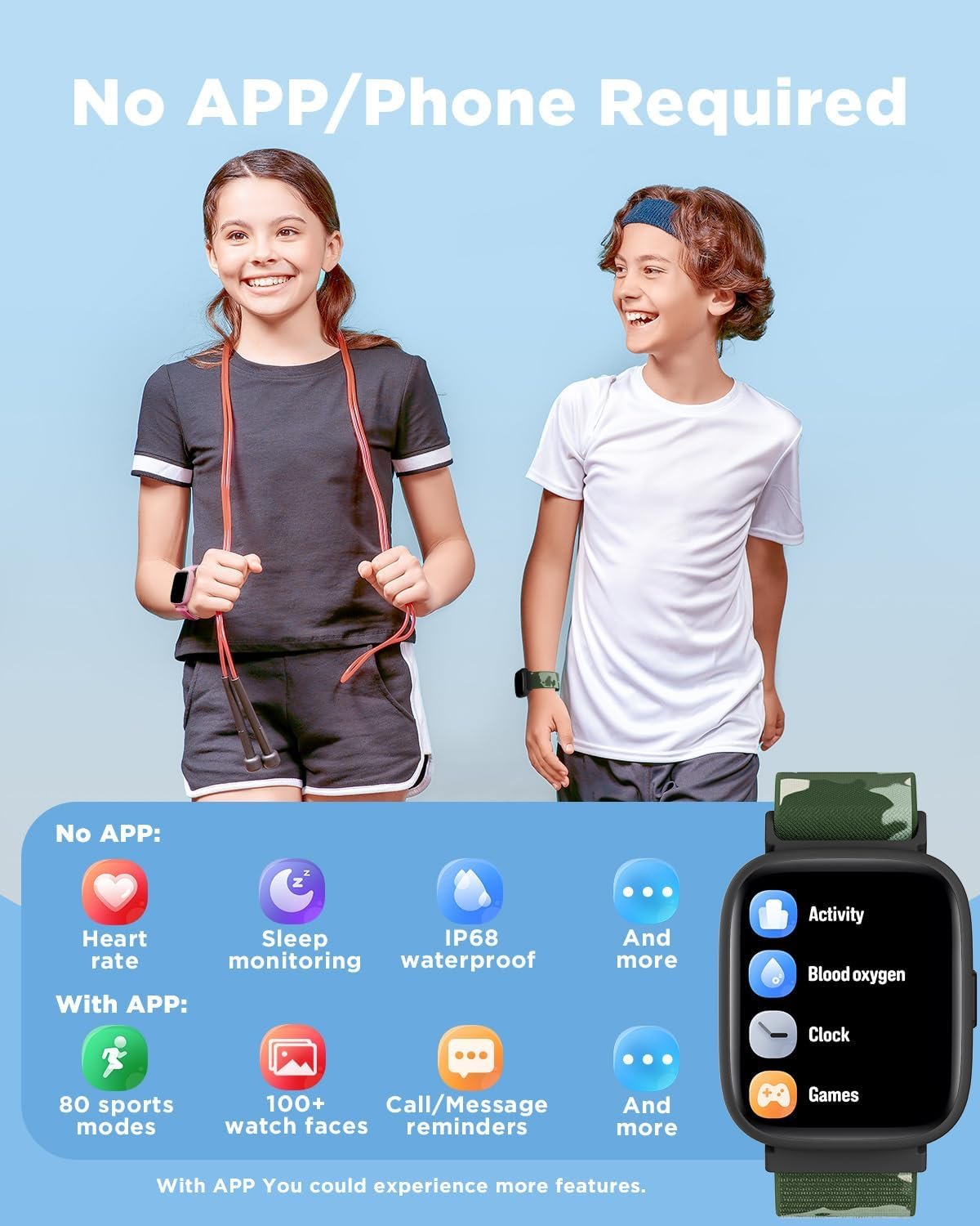 Unlock Fun & Fitness: BIGGERFIVE Kids Smart Watch! - Image 3